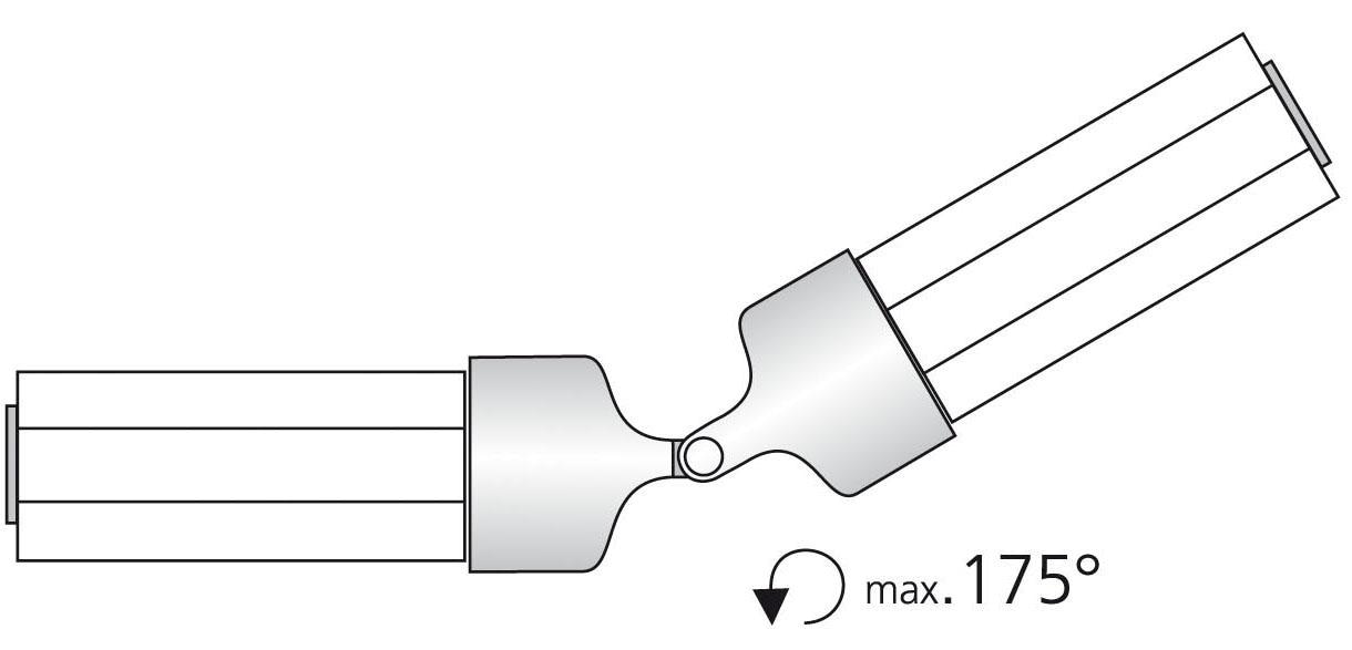 Liedeco Gelenkverbinder, (1 St.), Eckverbinder für Gardinenrohre Ø 16 mm