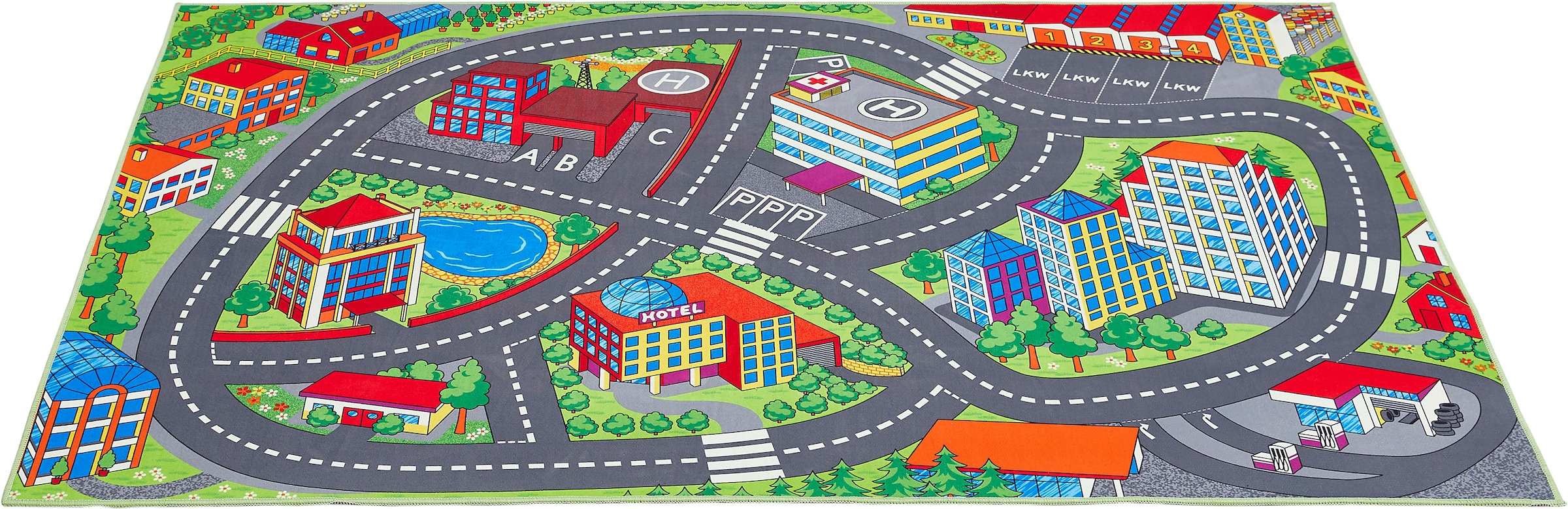 Andiamo Kinderteppich »Street«, rechteckig, 5 mm Höhe, Strassen-Spiel-Teppich, weiche Spielunterlage, rutschhemmend