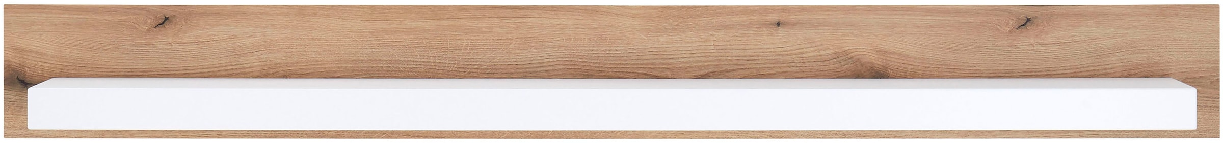 INOSIGN Wandboard »Brixen, modernes Wandregal, Hängeregal mit Ablage«, vielseitig einsetzbares Hängeregal, Weiss mit Eiche Evoke Dekor
