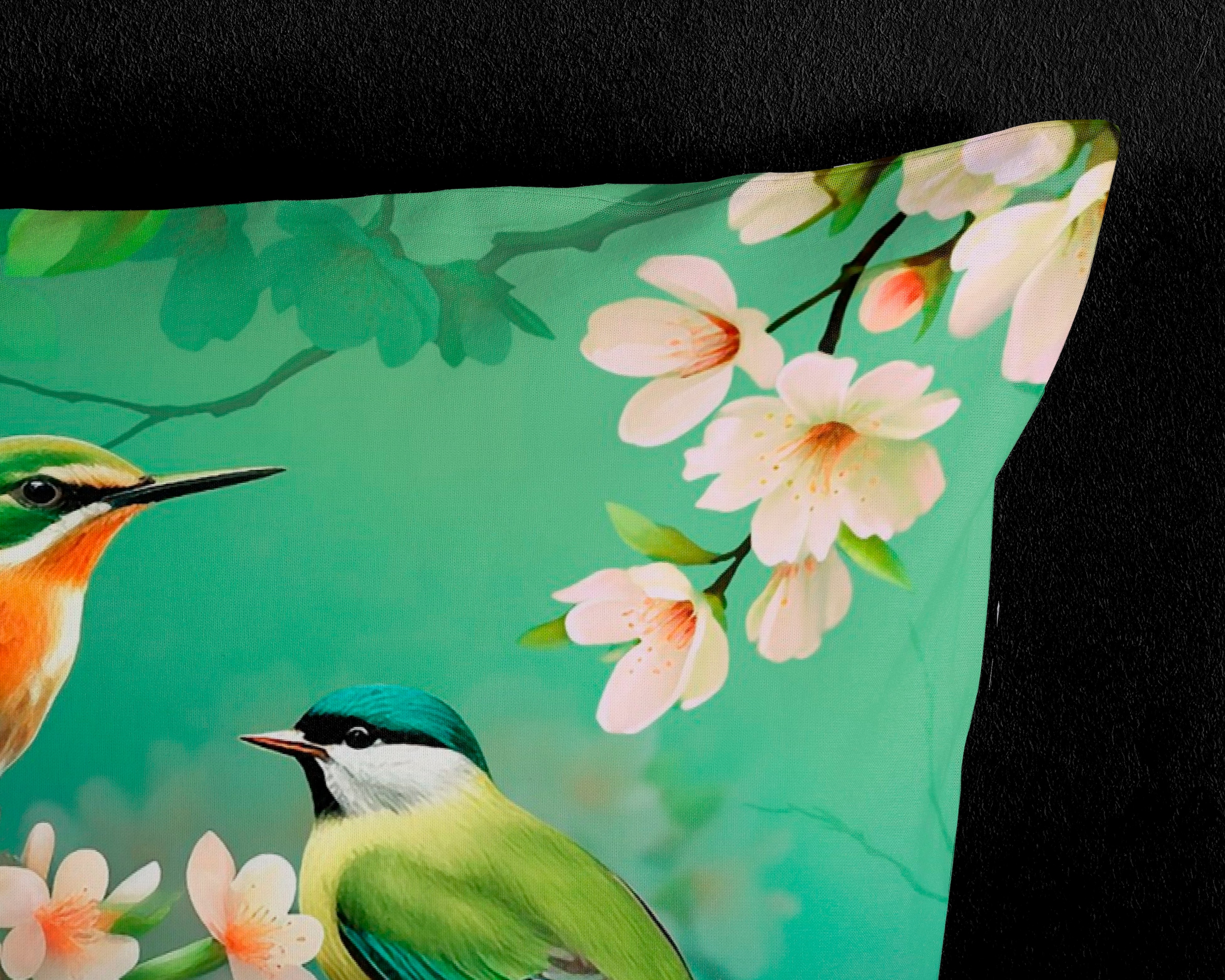 PURE luxury collection Wendebettwäsche »Signi«, 135x200, Pflegeleicht, Reissverschluss, Wendeoptik, Blumen, Vogel, Grün