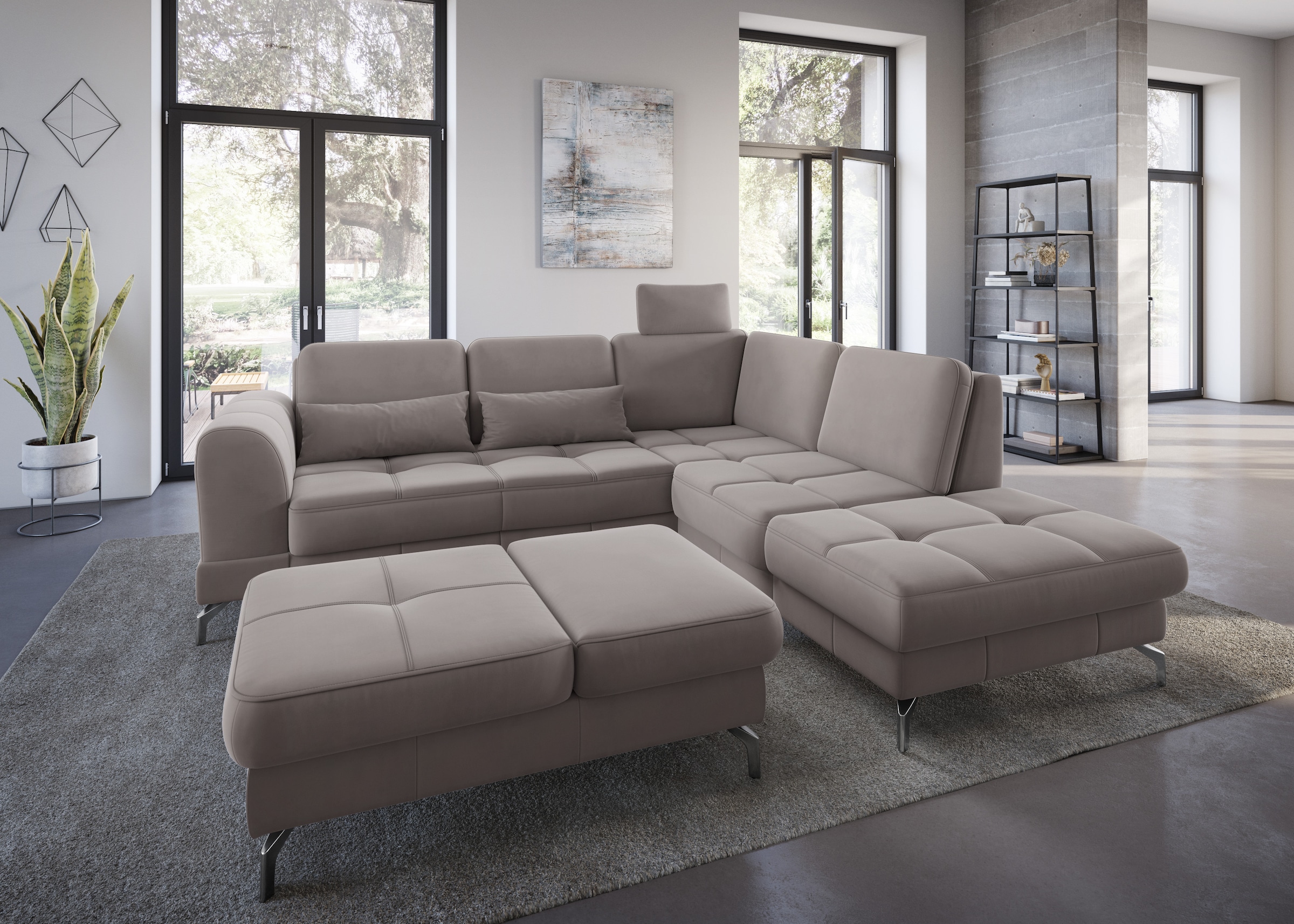 sit&more Hocker »Bendigo«, mit Klappfunktion, Bodenfreiheit 12 cm, wahlweise in 2 Fussfarben