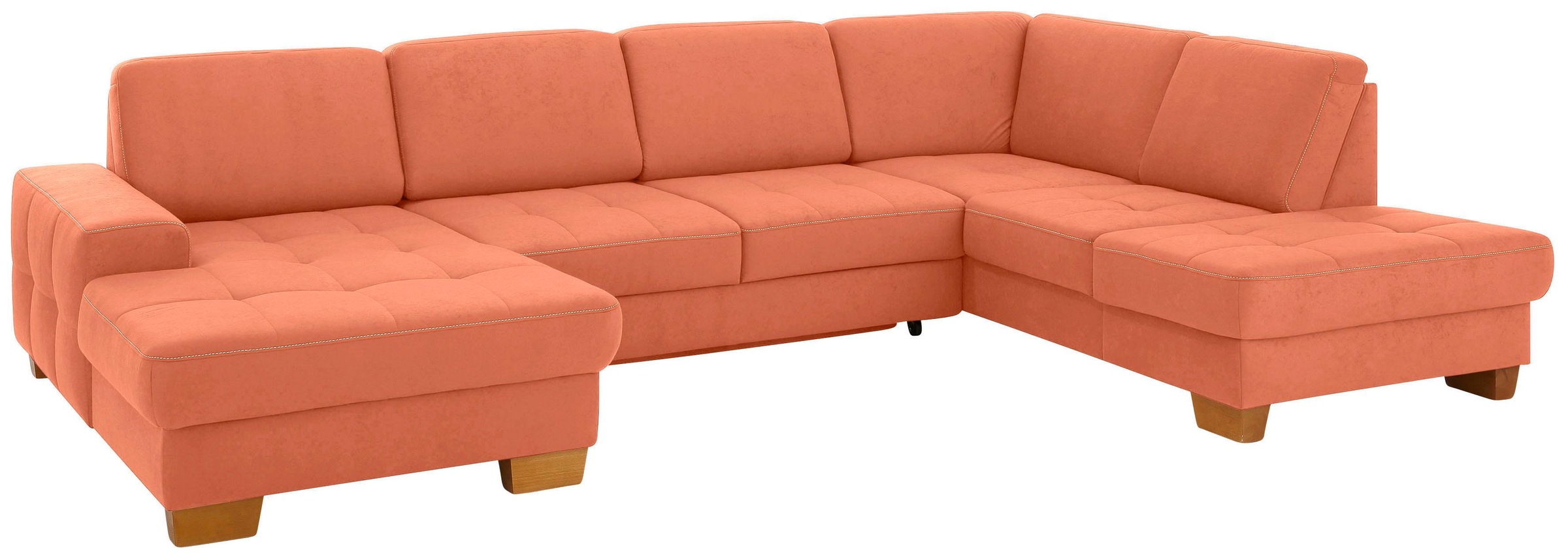 GOODproduct Wohnlandschaft "Puccini U-Form" mit Federkern, Sitztiefenverstellung, Kontrastnaht