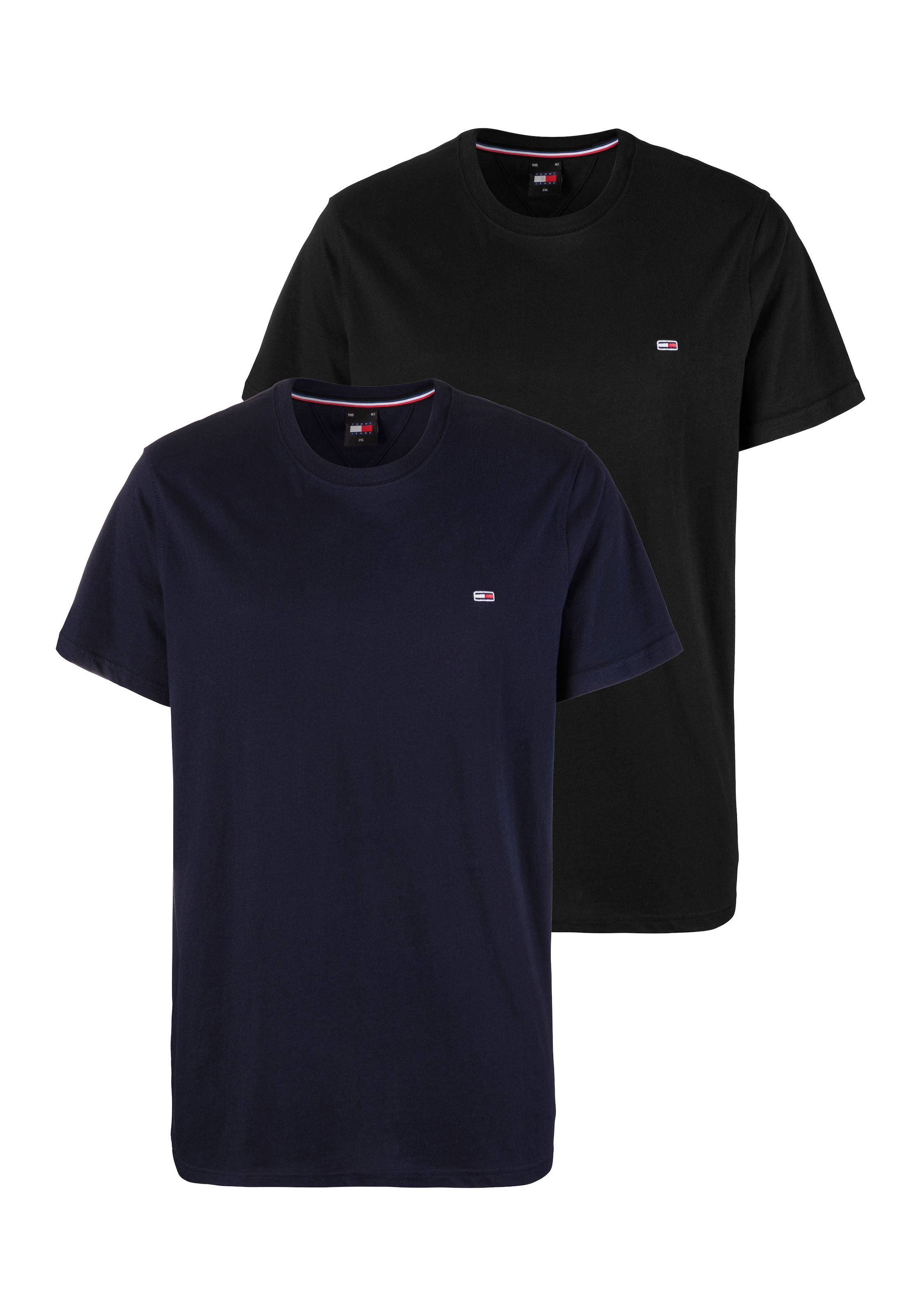 Tommy Jeans Plus T-Shirt »TJM XSLIM 2PACK JERSEY TEE EXT«, (Packung, 2 tlg.), Markenstickerei