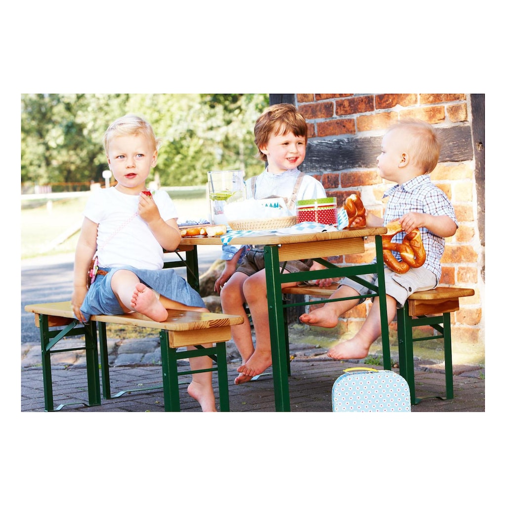 Pinolino® Garten-Kindersitzgruppe »Kinderfestzeltgarnitur Sepp«, (Set, 3 tlg.)