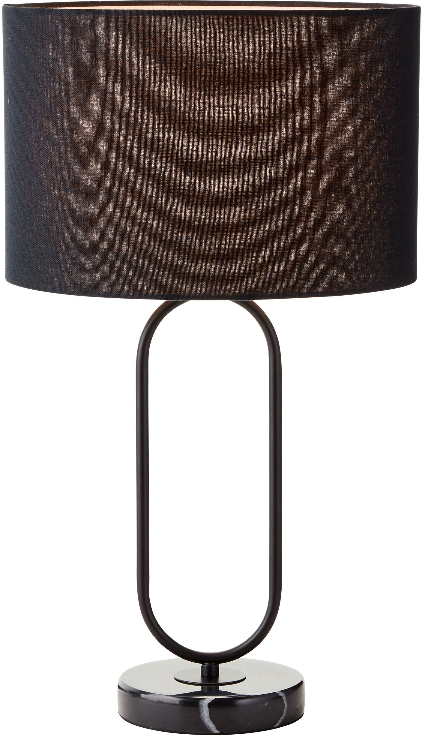 Guido Maria Kretschmer Home&Living Tischleuchte »Zeria«, 1 flammig, Leuchtmittel E27 | ohne Leuchtmittel, GMK Tischlampe, Marmorfuss, Metallgestell, Stoffschirm