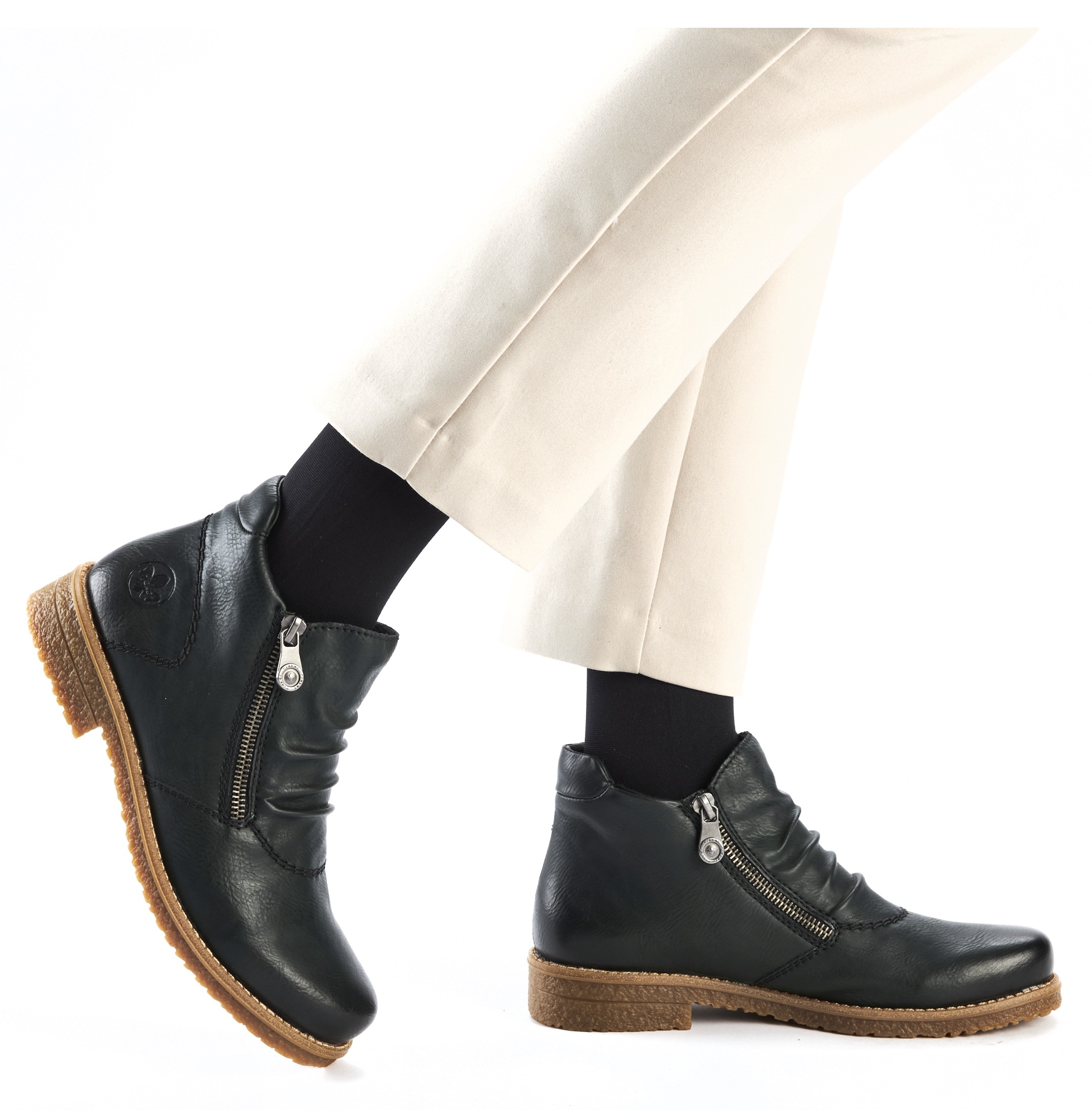 Rieker Stiefelette, Schlupfboots, Ankleboots mit beidseitigem Reissverschluss