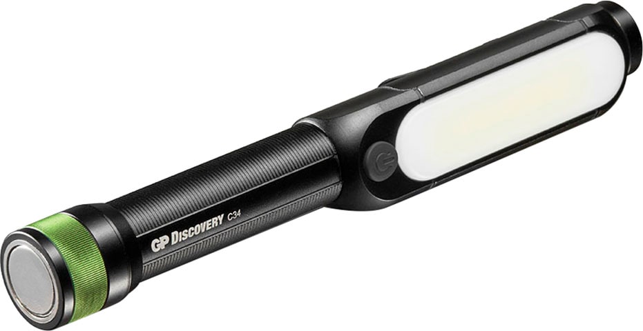 GP Batteries Taschenlampe »Discovery C34«, Front 150 Lumen & seitlich 180 Lumen, magnetische Endkappe