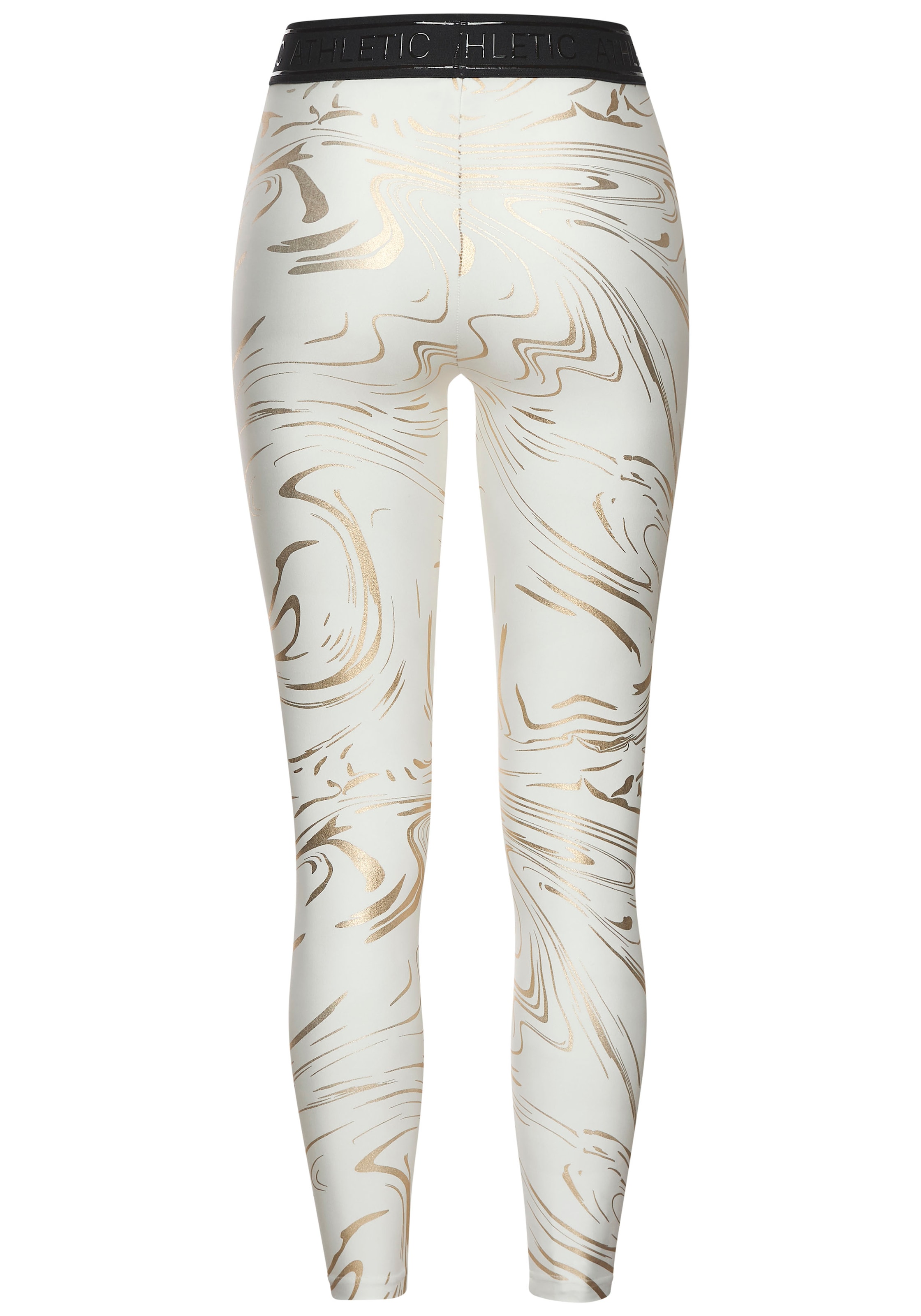 LASCANA ACTIVE Funktionsleggings, Sportleggings mit glänzendem Print und 3D Schriftzug