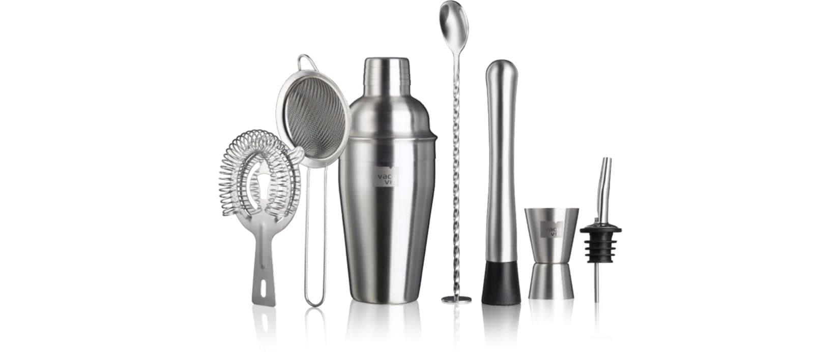 VACUVIN Cocktail Shaker »Cocktail Set 7-teilig 550 l, Silberfarben«, (7 tlg.)