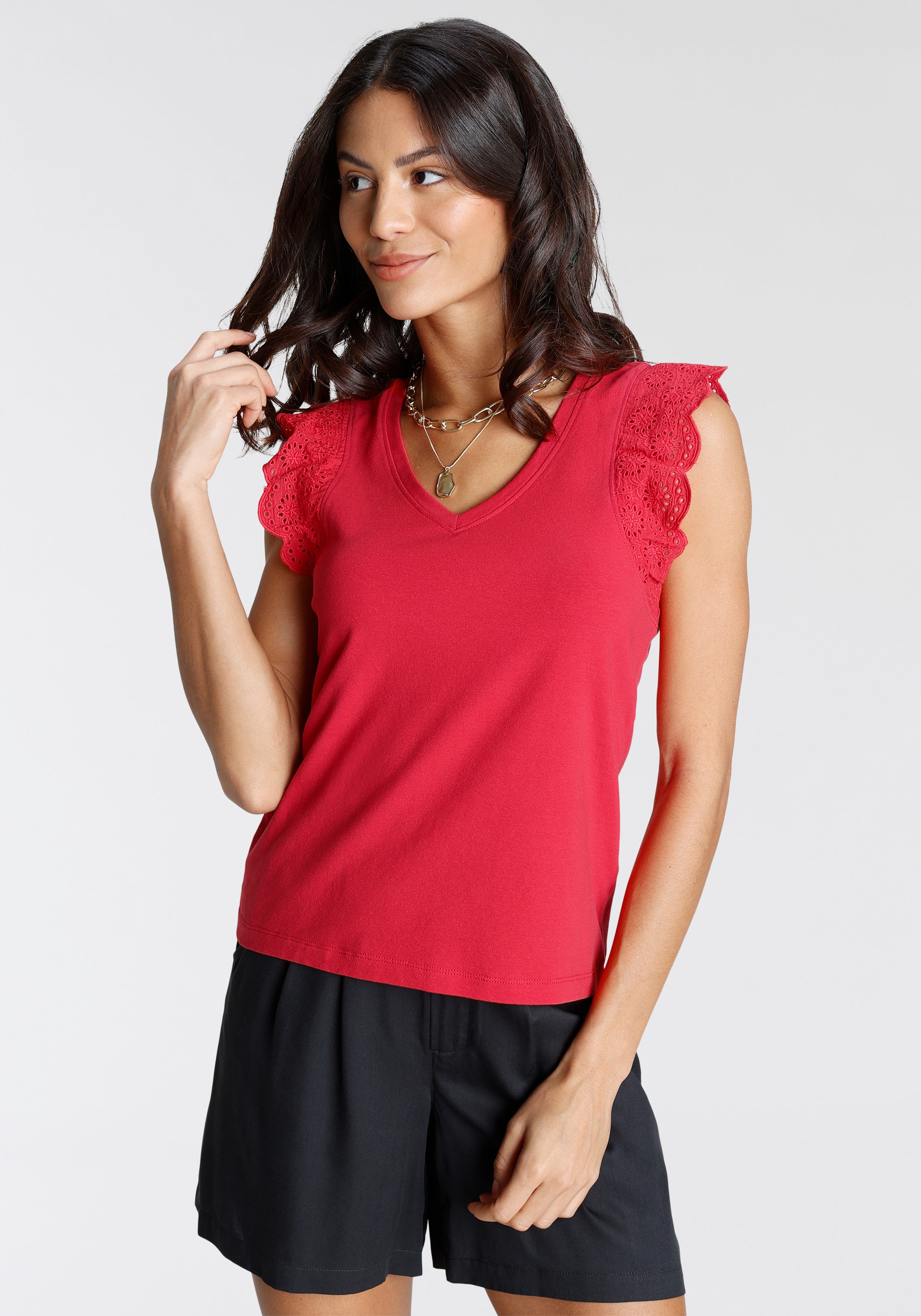 Laura Scott T-Shirt, bei mit shoppen Häkelspitze Schweiz online Jelmoli-Versand
