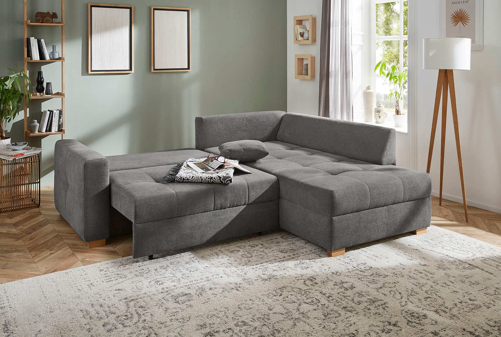 Jockenhöfer Gruppe Ecksofa »Heidelberg L-Form«, inklusive Bettfunktion, Bettkasten, Ottomane links oder rechts