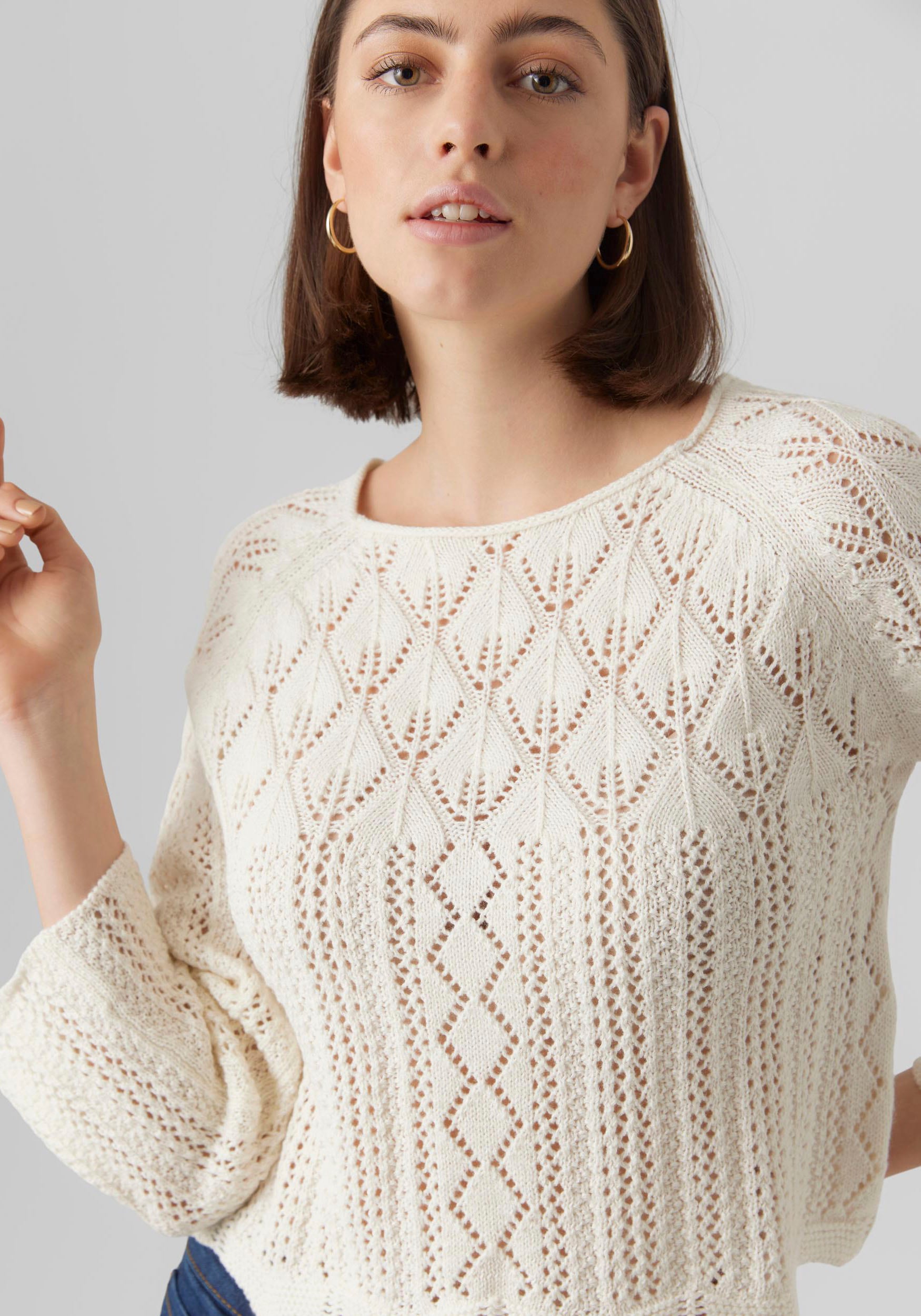 Vero Moda Strickpullover »VMGINGER 3/4 BOATNECK PULLOVER GA NOOS«