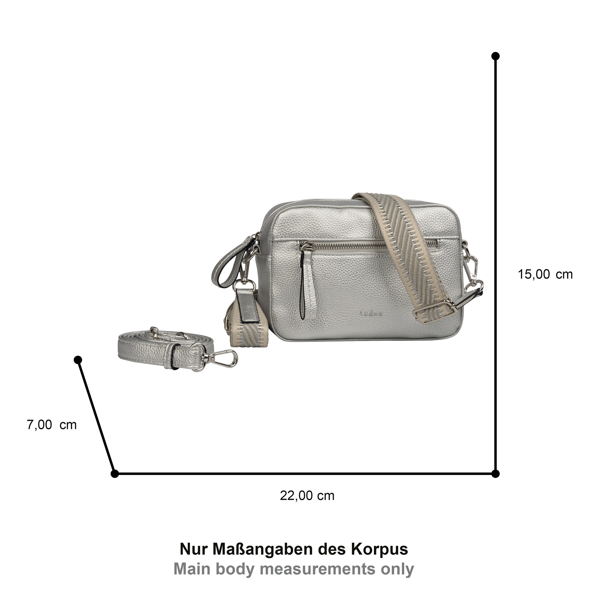 Gabor Handtasche "Silena" Damen Umhängetasche, Schultertasche mit stylischem Gurtband