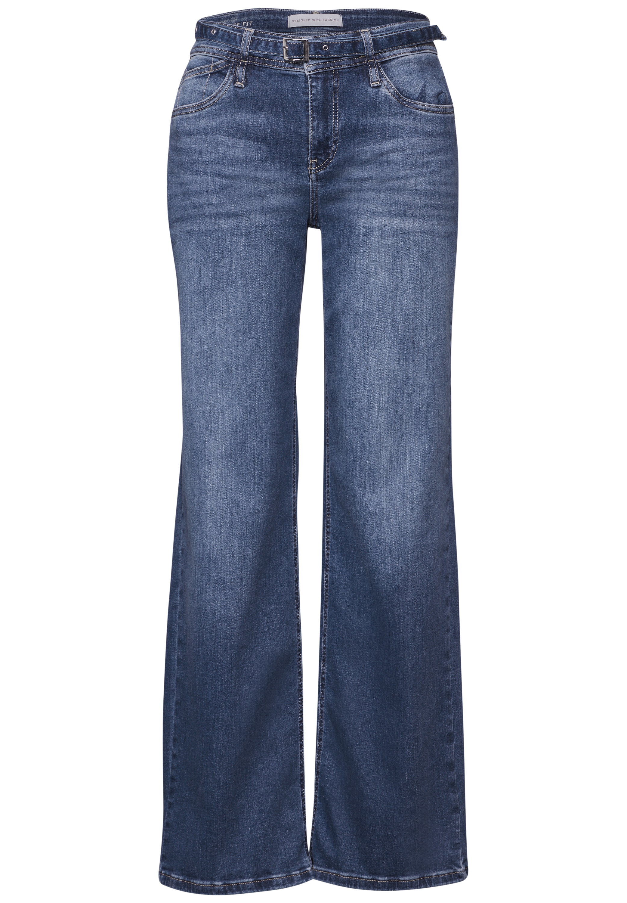 STREET ONE Weite Jeans, mit Gürtel