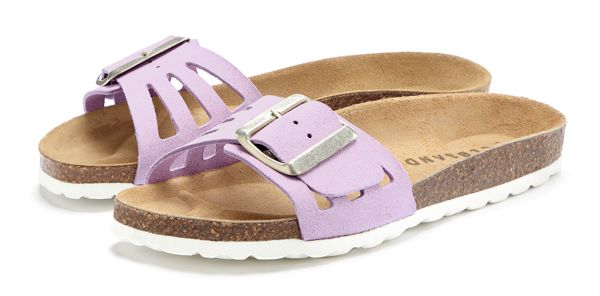 Elbsand Pantolette »Sandale« Mule, offener Schuh aus Leder mit weichem Komfortkorkfussbett