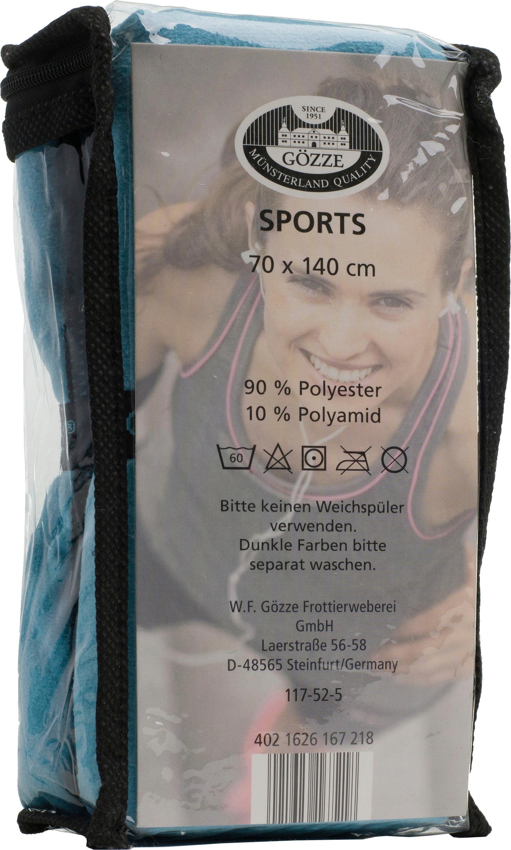 Gözze Sporthandtuch »Sports by Gözze«, (1 St., Sporthandtuch 70 x 140 cm), im Set, schnell trocknend, Mikrofaser, für Sport, Reisen & Camping