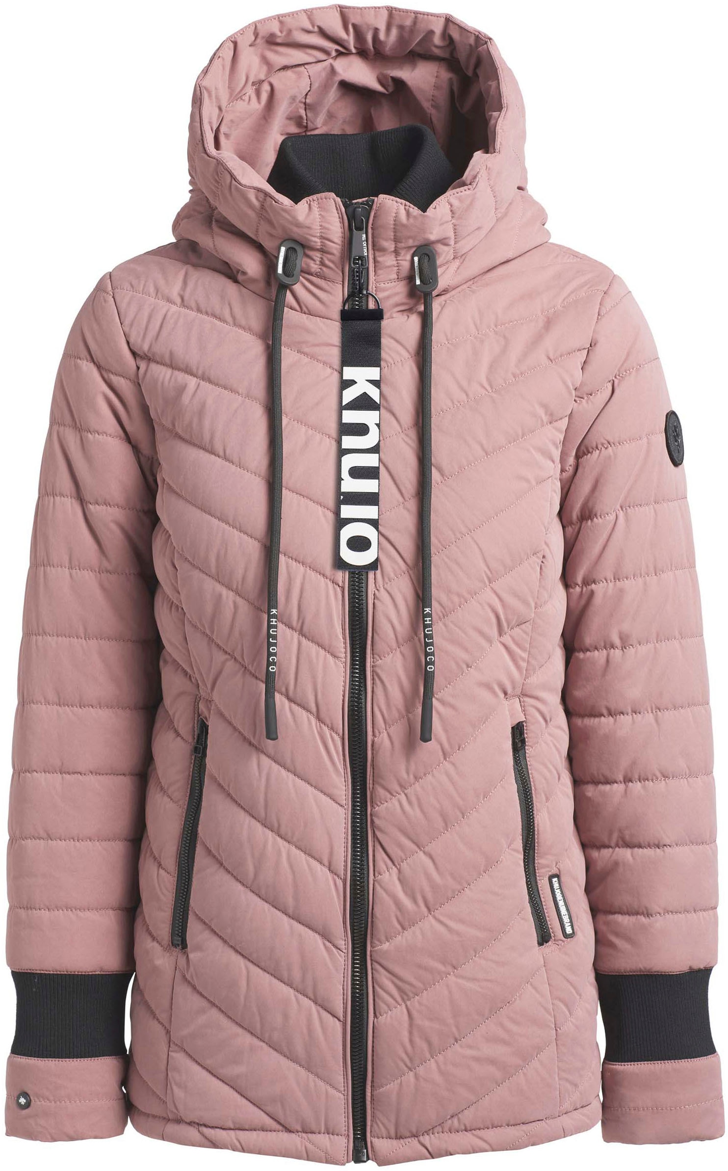 khujo Steppjacke »PATT2 PEACHED«, mit Kapuze, mit kontrastfarbigen Details