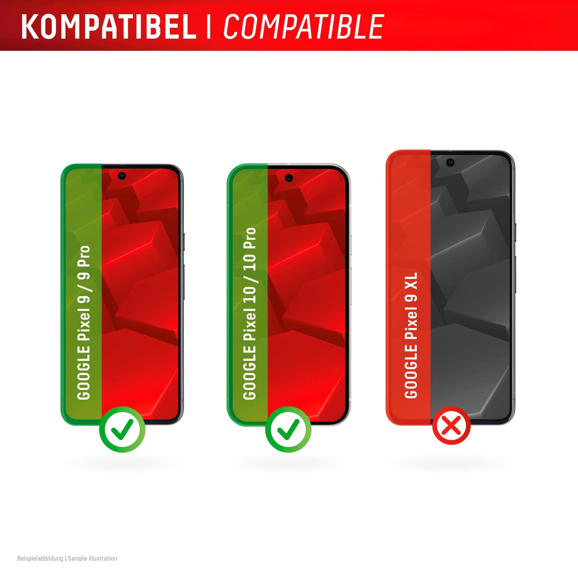 Displex Displayschutzglas »Real Glass Screen Protection«, für Google Pixel 9-Google Pixel 9 Pro-Google Pixel 10-Google Pixel 10 Pro, Displayschutzfolie, Schutzfolie, Bildschirmschutz, kratz- & stossfest