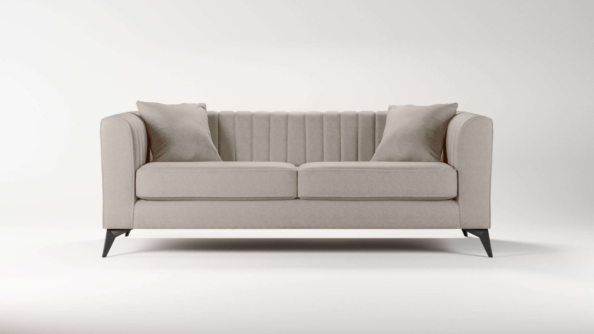 Places of Style 3-Sitzer »MATTHEW elegantes Designsofa, Masse B/T/H: 201/86/74 cm«, feine Steppung im Rückenbereich, lose Sitzkissen, incl. Zierkissen