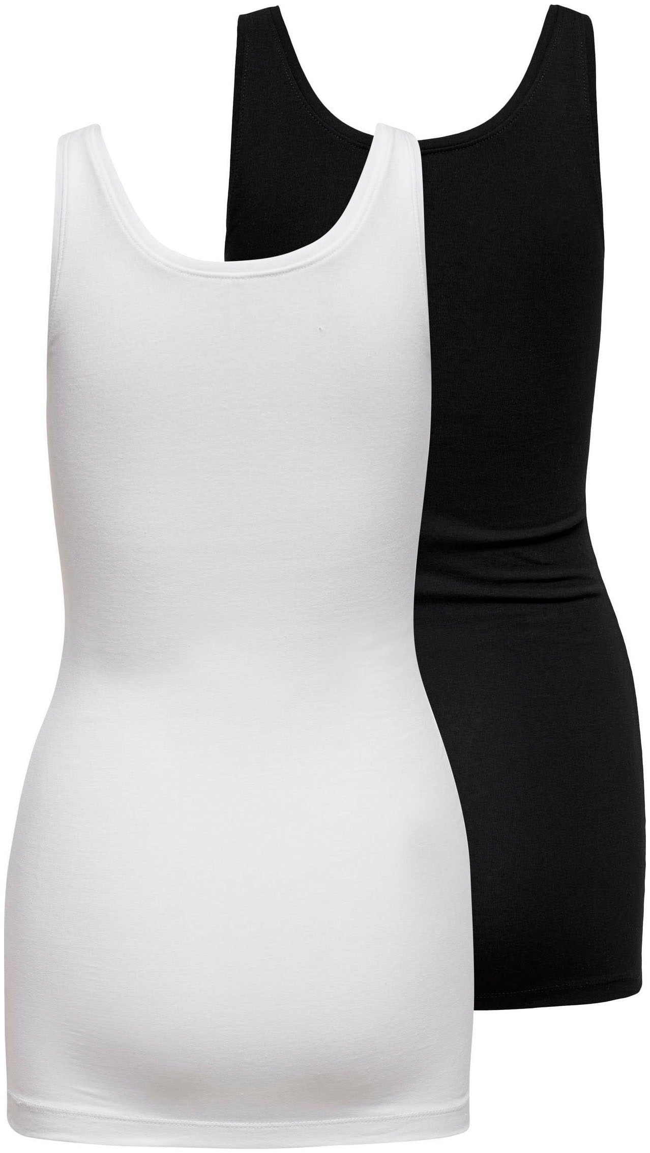 ONLY Tanktop »ONLLIVE – Slim-Fit Tanktops mit Stretch für optimalen Sitz«, (Packung, 2 tlg., 2er-Pack), slim fit, casual, Jersey, Baumwollmischung, Rundhals