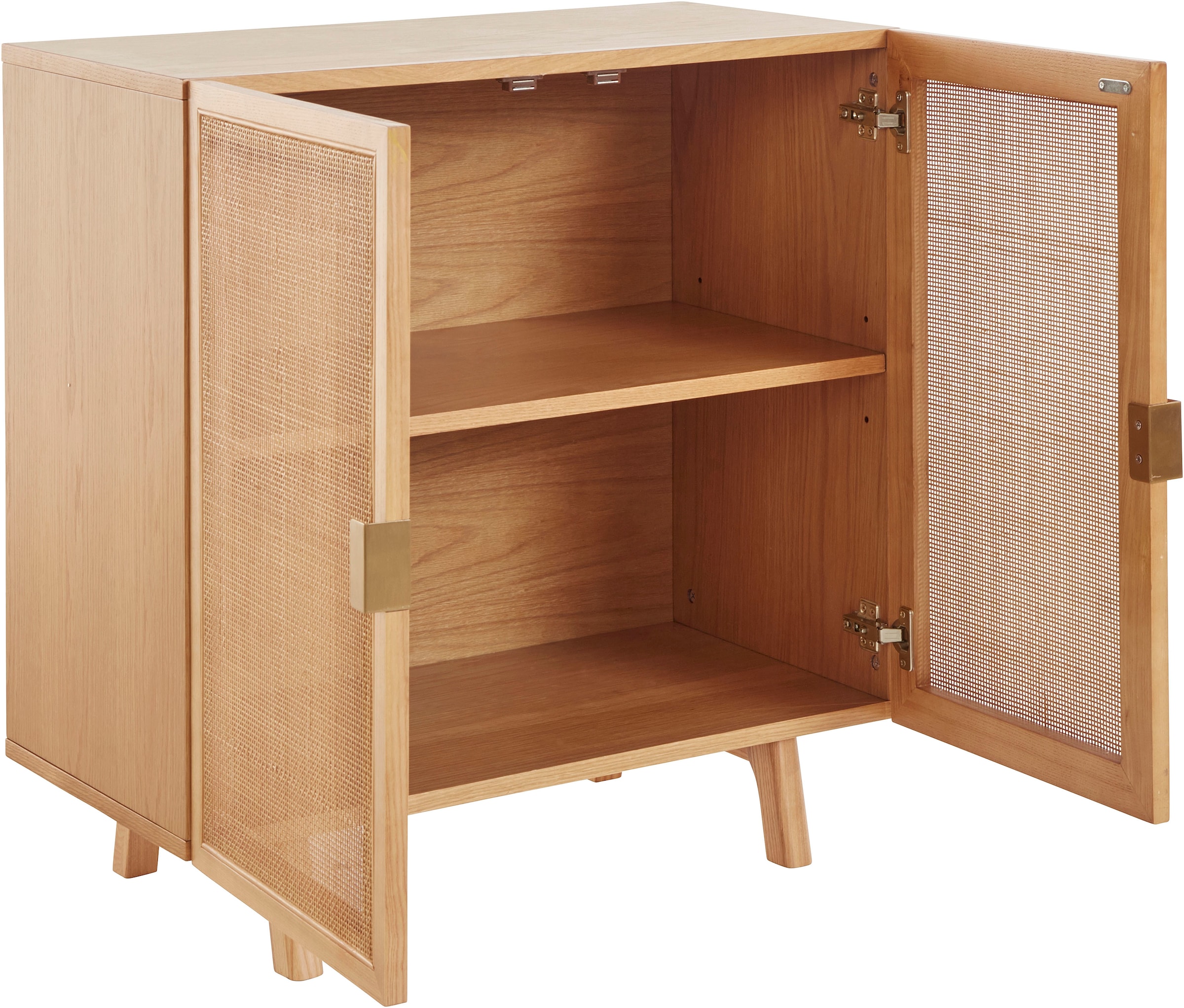 LeGer Home by Lena Gercke Kommode »Lina«, Mit Rattan Einsatz, 2 Innenfächer, teilmassiv