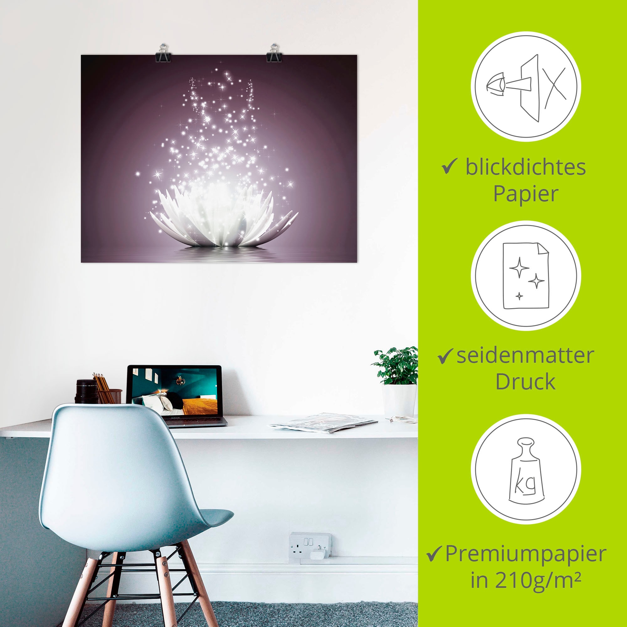 Artland Wandbild »Magie der Lotus-Blume«, Blumen, (1 St.), als Leinwandbild, Poster, Wandaufkleber in verschied. Grössen