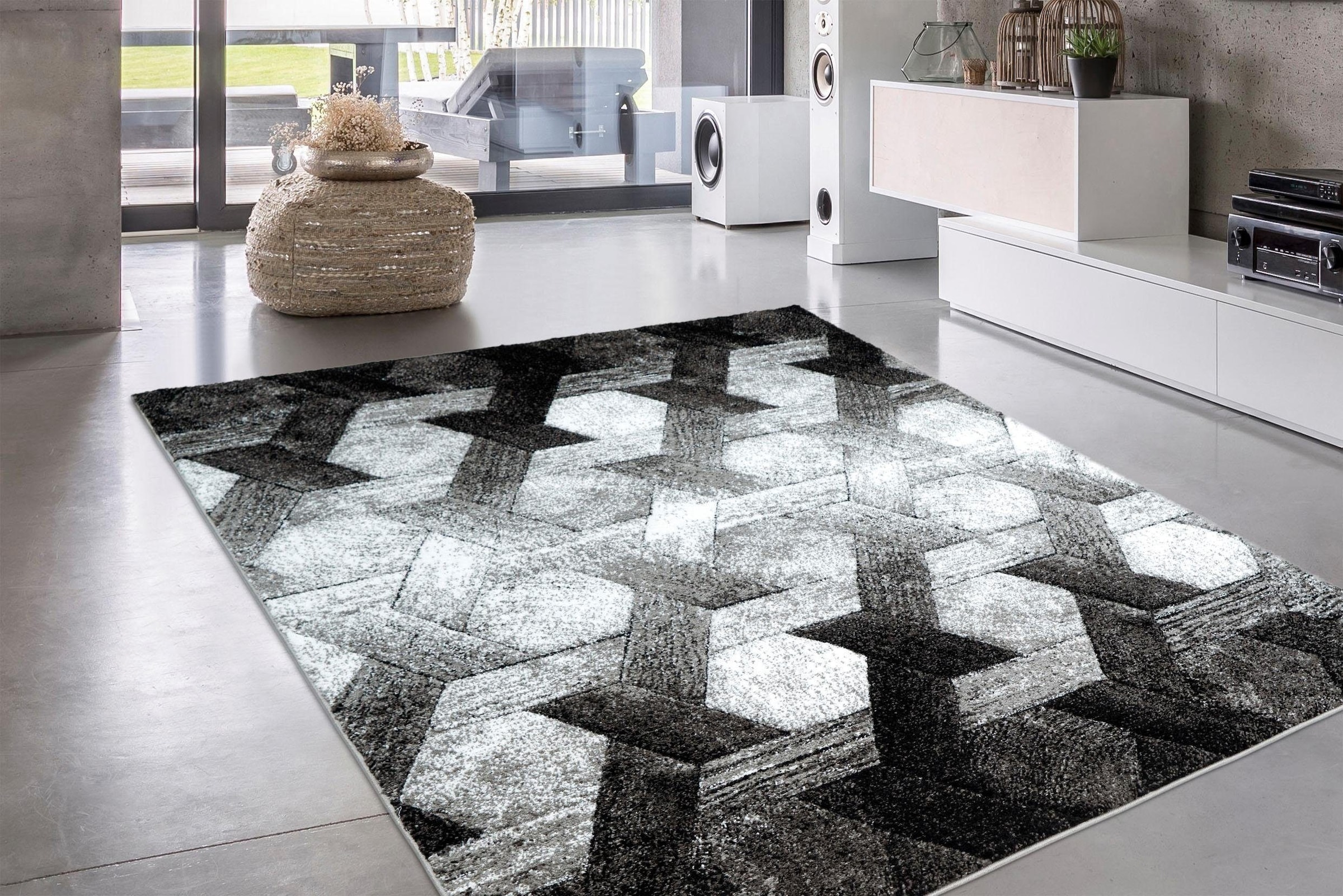 calo-deluxe Teppich »Astro 301«, rechteckig, 14 mm Höhe, Kurzflor, Wohnzimmer