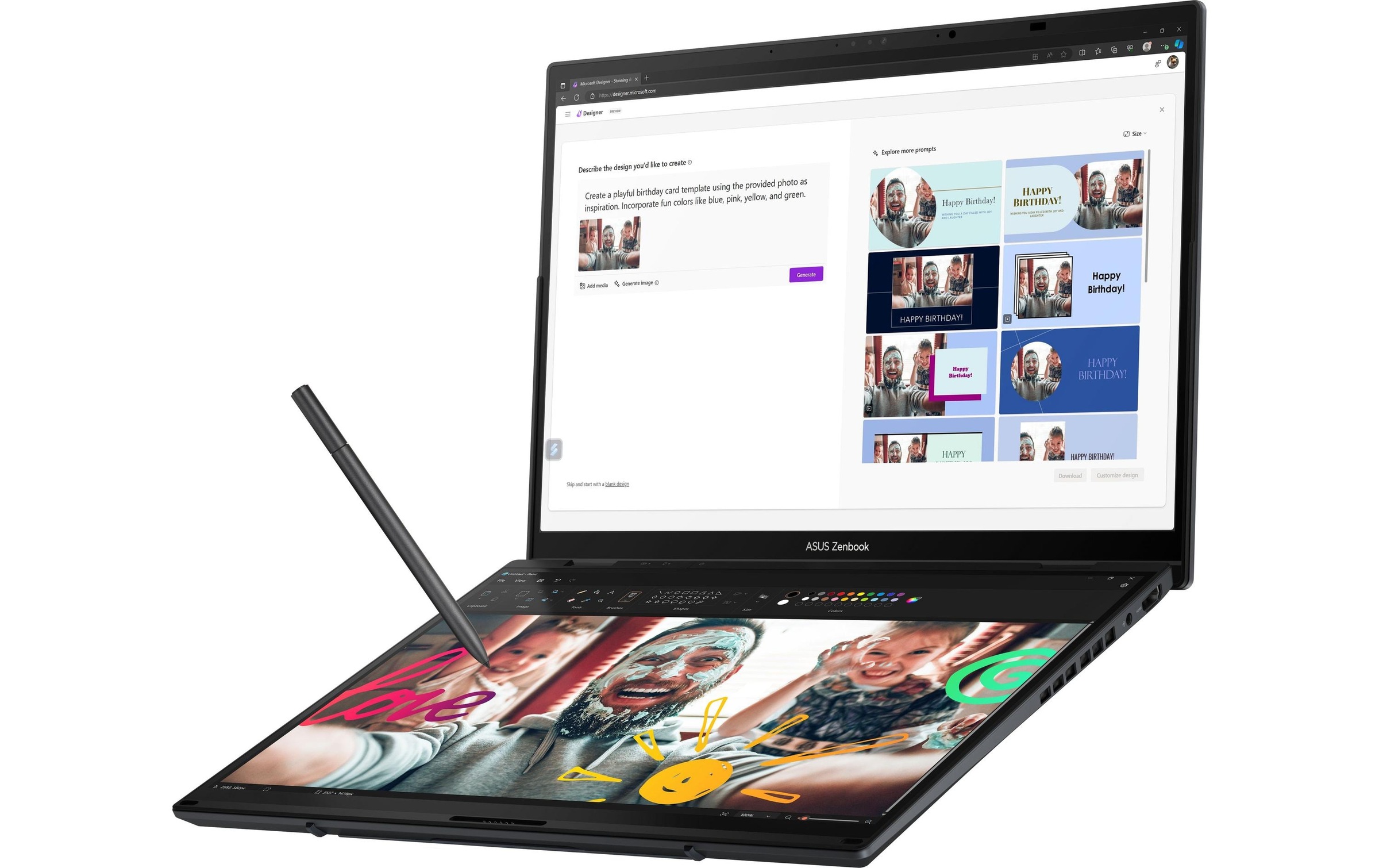 Asus Convertible Notebook »Duo OLED (UX8406CA-PZ961W)«, 35,42 cm, / 14 Zoll, Intel, Core Ultra 9, 1000 GB SSD