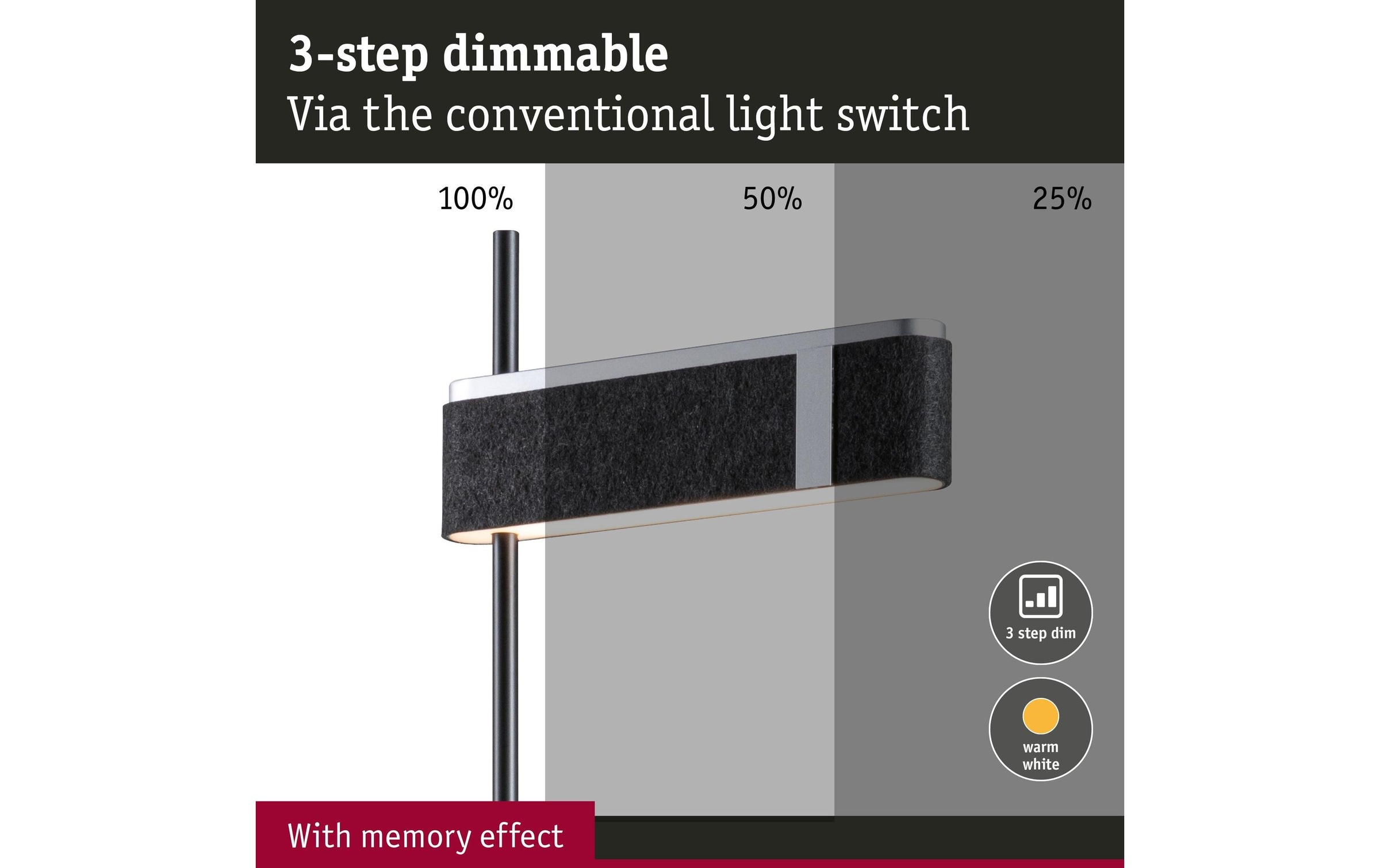 Paulmann LED Stehlampe »Jagun 2700K 20.4W«, 1 flammig