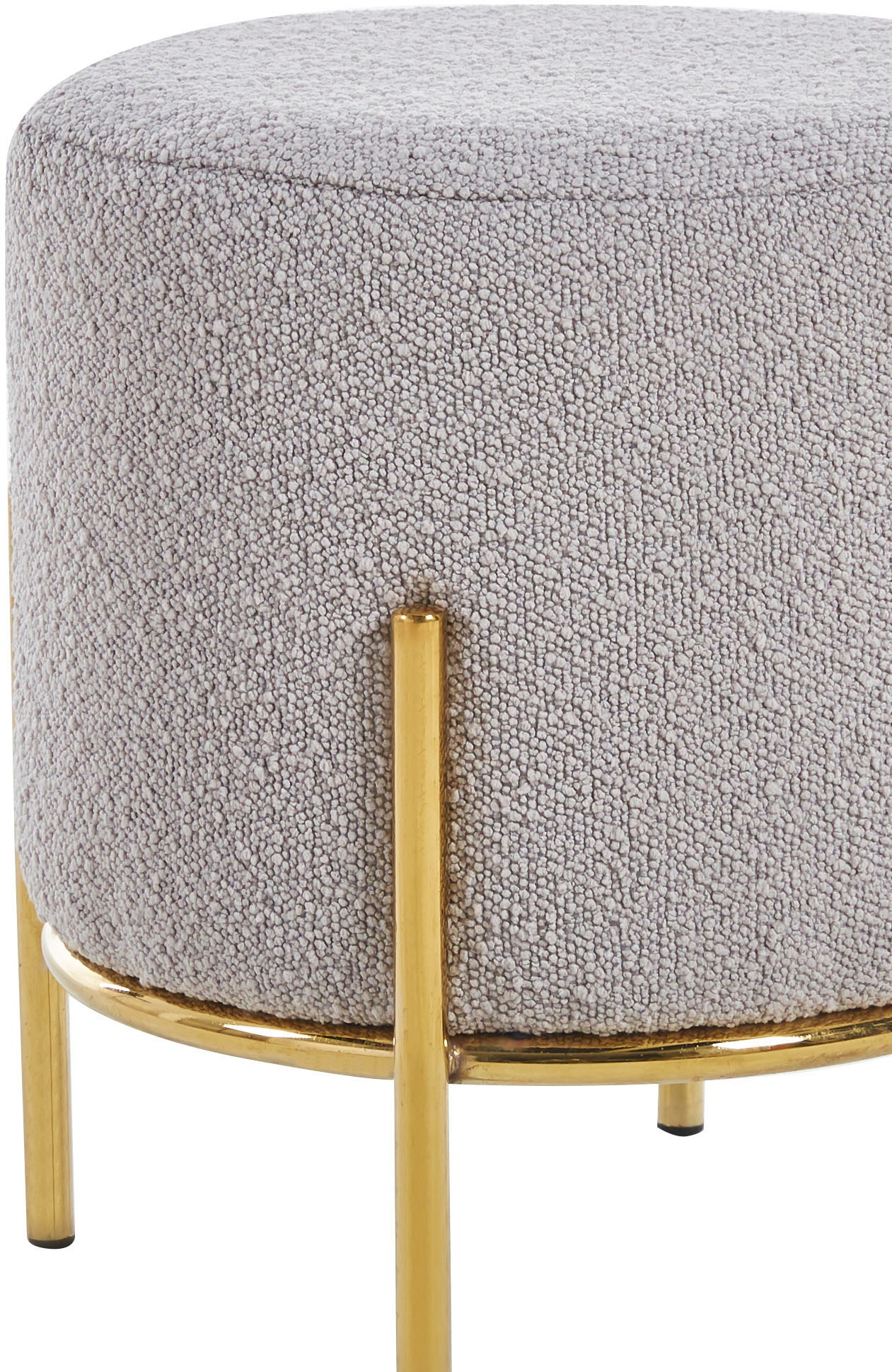 SalesFever Polsterhocker »Komfortabler Polsterhocker«, mit Design-Gestell aus goldfarbenem Metall
