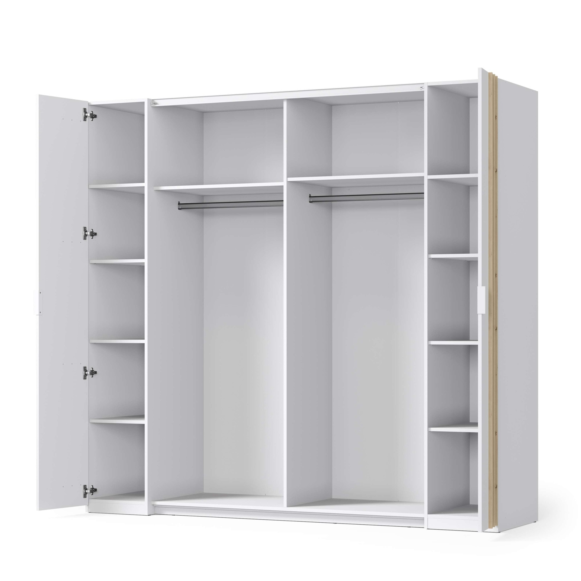 Home affaire Kleiderschrank »Kleiderschrank Calera mit Spiegel, 10 Einlegeböden und Kleiderstange«, Garderobe mit 2 Schwebetüren und 2 Drehtüren, BxHxT 219,6x207,5x62 cm