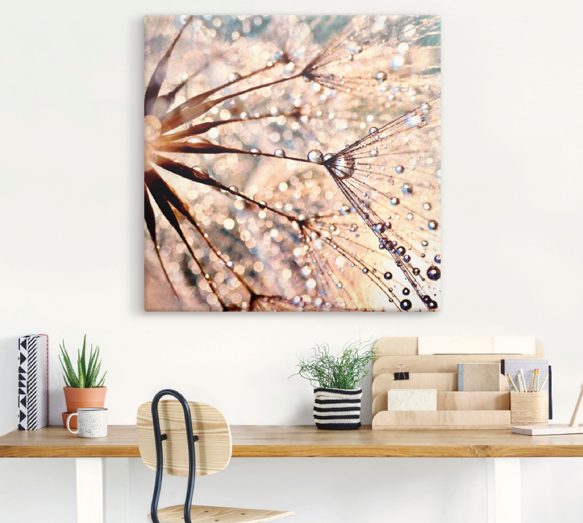Artland Wandbild »Pusteblume - Kisses from rain«, Blumen, (1 St.), als Leinwandbild, Poster in verschied. Grössen