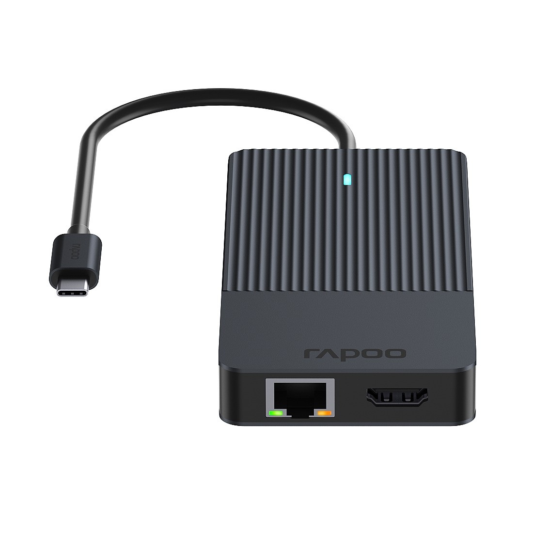 Rapoo USB-Adapter »UCM-2006 USB-C Multiport Adapter, 12in1, Grau«, USB-C zu HDMI-DisplayPort-USB-C-USB 3.0 Typ A-USB 2.0-RJ-45 (Ethernet)-SD-Card-MicroSD-Card-3,5-mm-Klinke, 18 cm