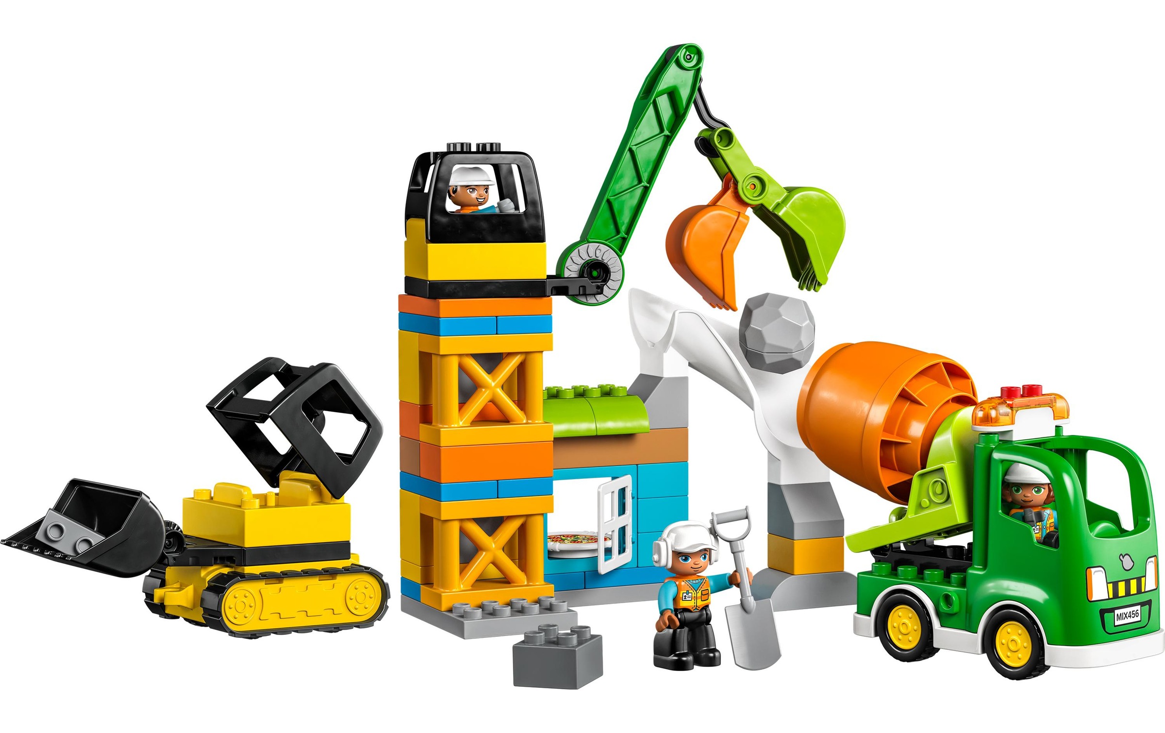 LEGO® Konstruktionsspielsteine »Baustelle mit Baufahrzeugen«, (61 St.)
