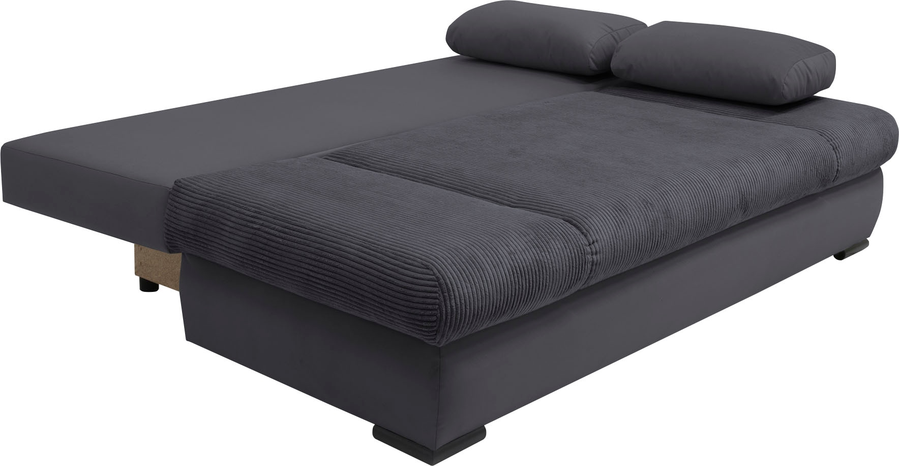 COLLECTION AB Schlafsofa »Chicago mit Bettfunktion, Schlafcouch«, inklusive Bettkasten, Cord-Samt Bezug, anthrazit