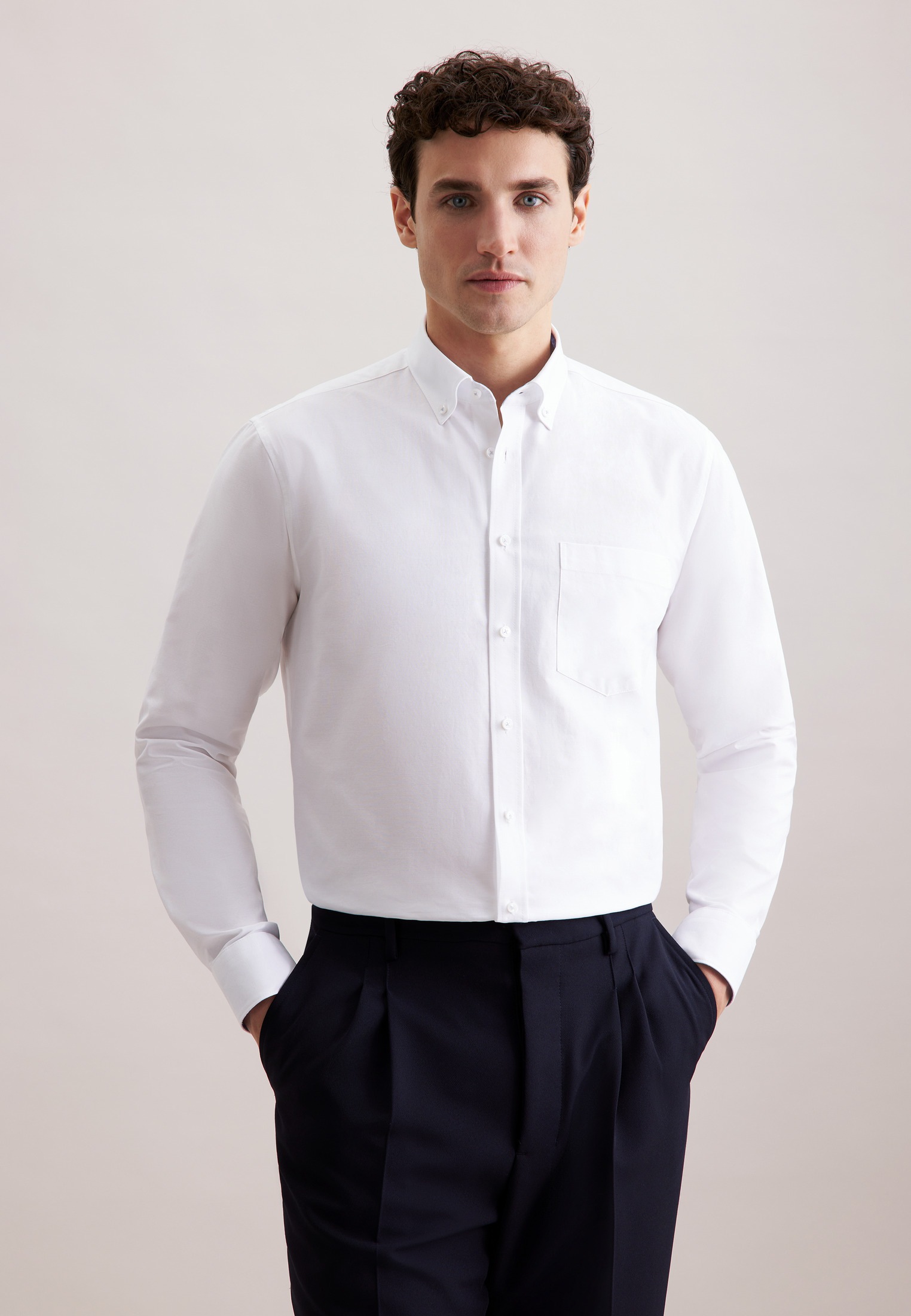 seidensticker Businesshemd »Regular« Regular 1/1 Button-Down-Kragen Uni