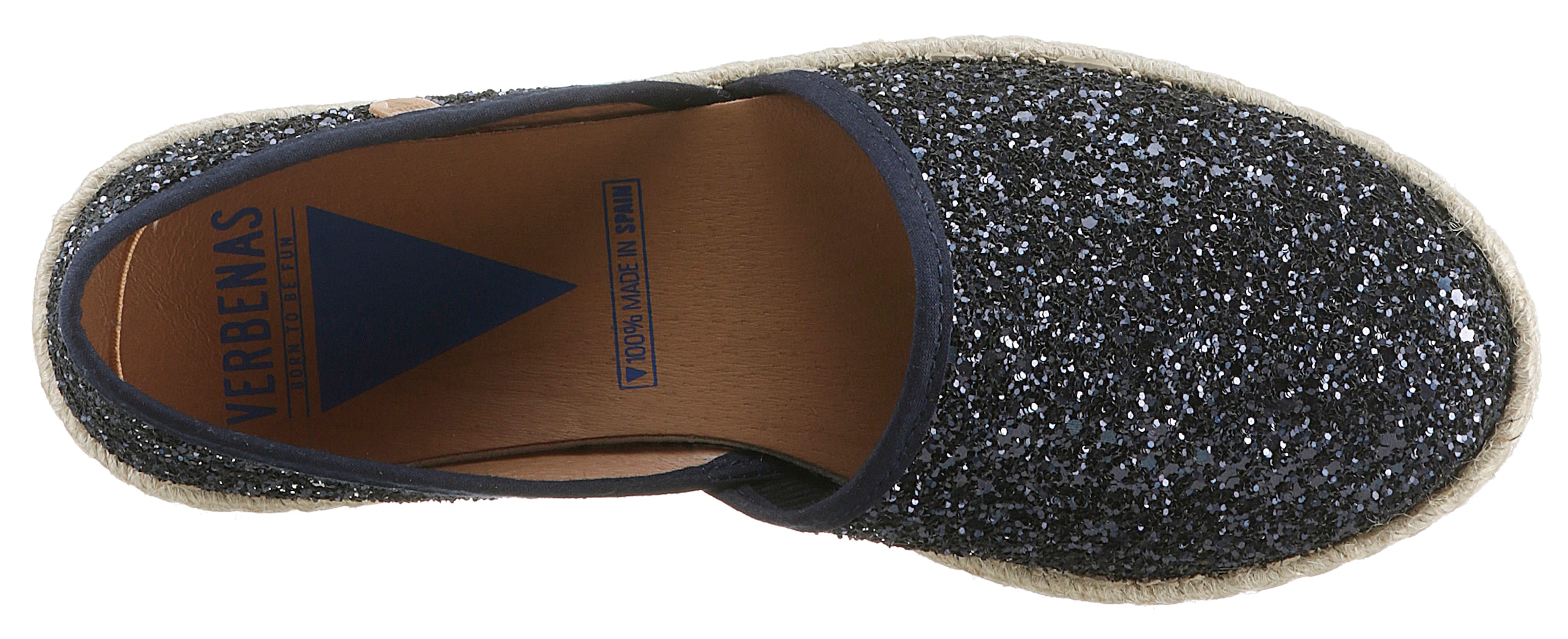 VERBENAS Espadrille »CARMEN GLITTER«, Slipper, Sommerschuh, Strandschuh mit Glitzer