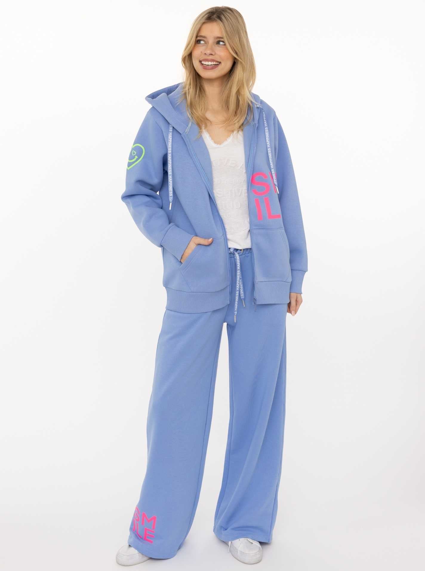 Zwillingsherz Sweathose ""Alissa"" mit Print und Neon Stickerei, Kordel und Eingriffstaschen