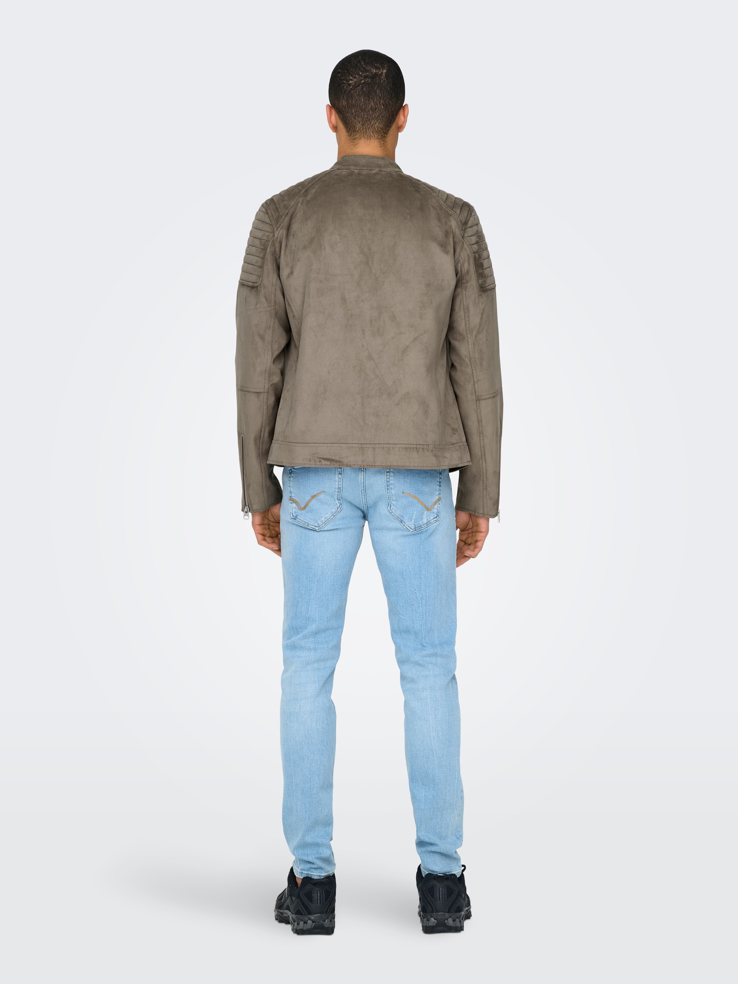 ONLY & SONS Lederimitatjacke »ONSGUS FAUX SUEDE RACER JACKET OTW NOOS«, ohne Kapuze