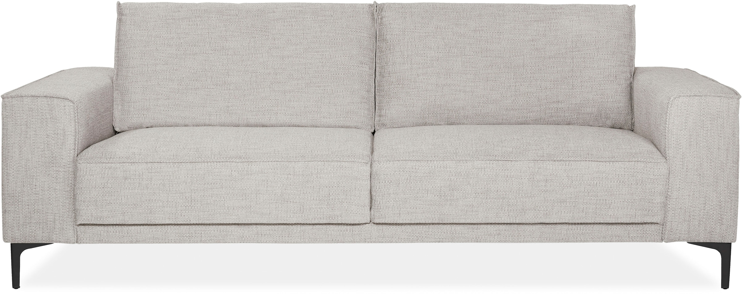 Places of Style 3-Sitzer »3er Sofa Oland, Struktur, Flachgewebe, Luxus-Microfaser, Boucle«, 224 cm, Wellenunterfederung, Skandi-Design, Metallfüsse