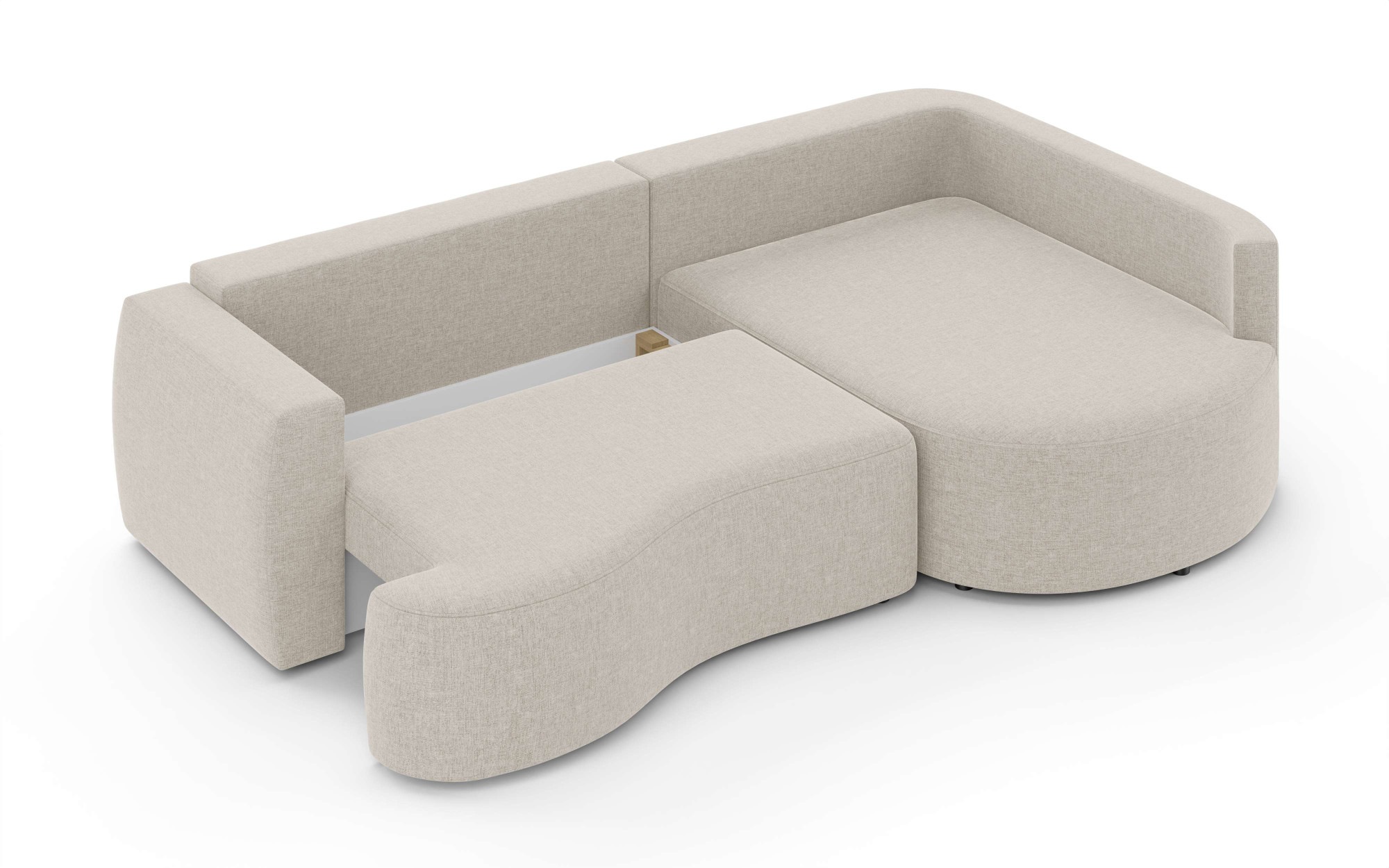 INOSIGN Ecksofa »Kahekili, Schlafsofa mit Bettkasten, Masse B/T/H: 255/181/90/ cm«, L-Form mit Wellenunterfederung, 7 Rückenkissen und 2 Zierkissen