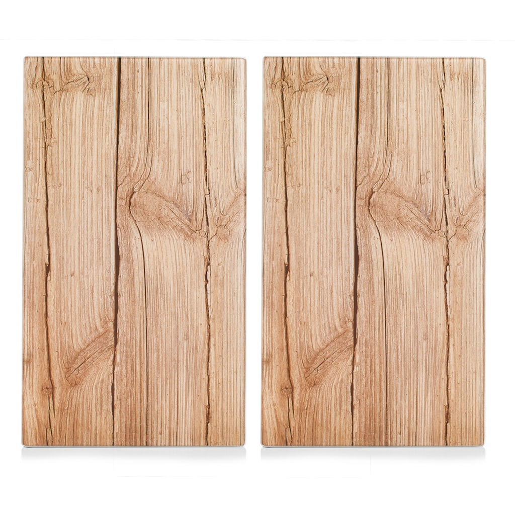 Zeller Present Schneide- und Abdeckplatte »Wood«, (Set, 2 tlg.)