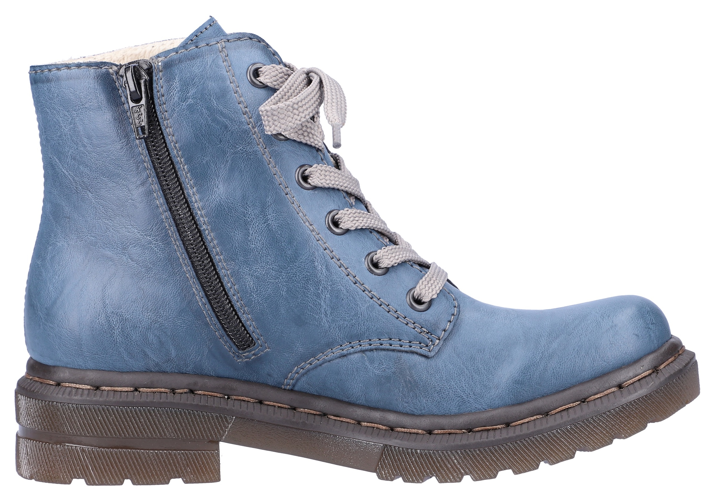 Rieker Schnürboots, Schnürstiefelette, Blockabsatz, mit Logoprägung