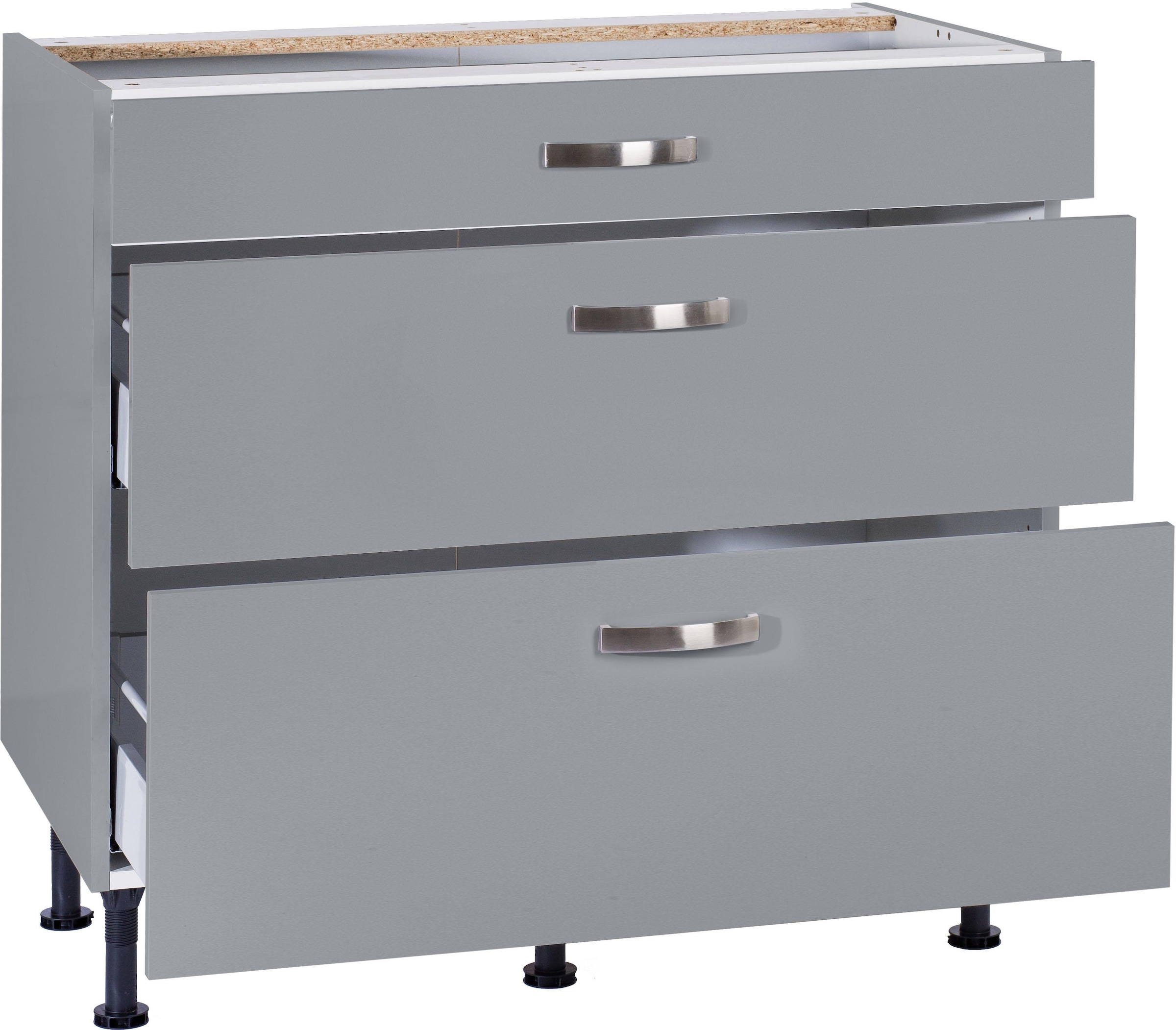 KOCHSTATION Unterschrank »KS-Cara«, Breite 90 cm, mit Vollauszügen und Soft-Close-Funktion
