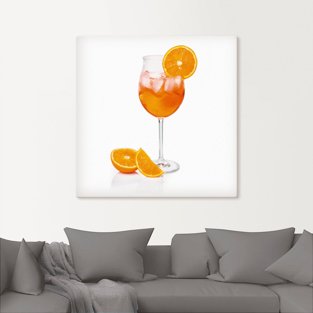 Artland Wandbild »Aperol Spritz mit einer Scheibe Orange«, Getränke, (1 St.)