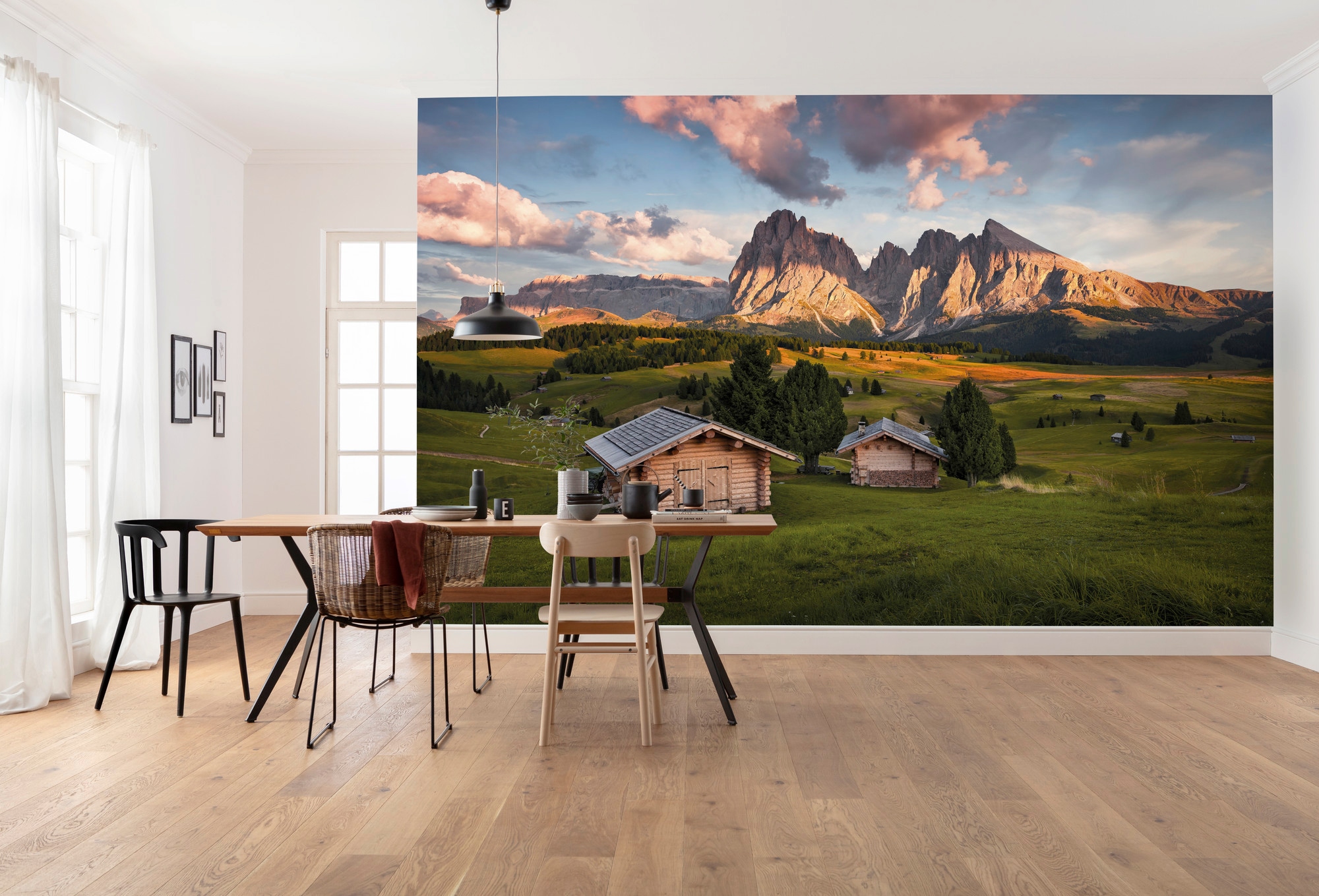 Komar Vliestapete »Digitaldruck Vlies - Dolomitentraum - Grösse 450 x 280 cm«, bedruckt, Wohnzimmer, Schlafzimmer