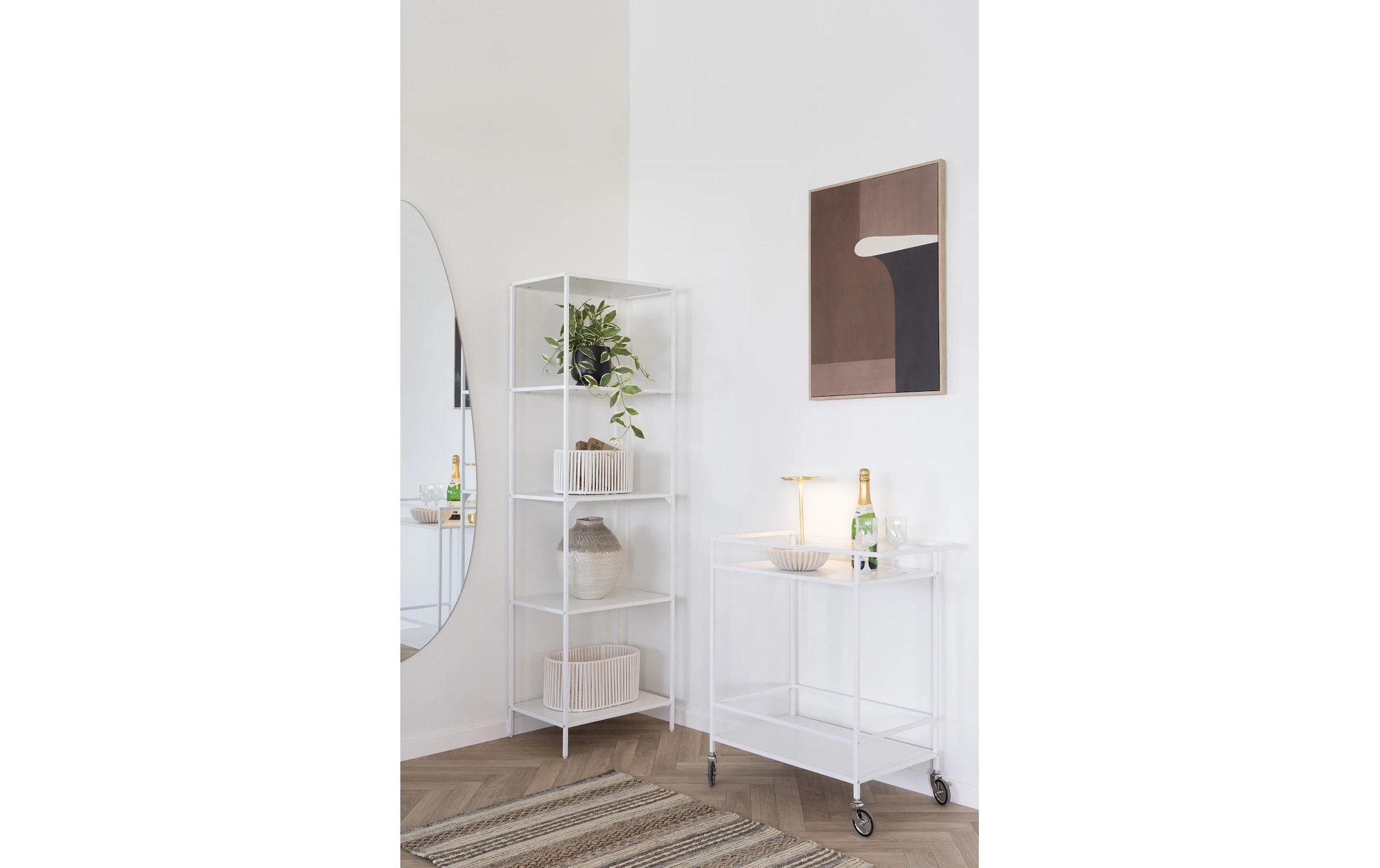 House Nordic Servierwagen »Vita 79 x 68 cm Weiss«, (2 St.)