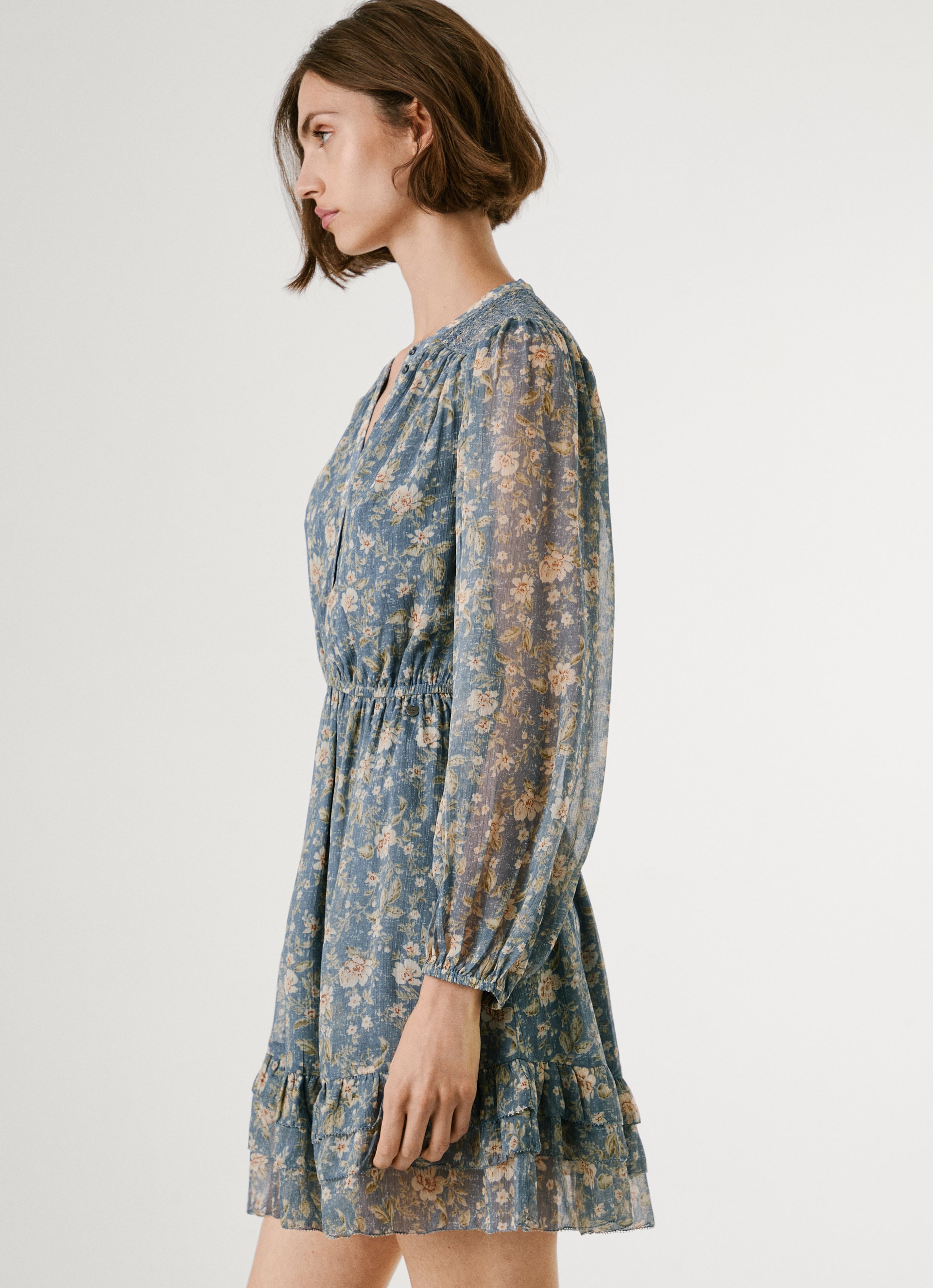 Pepe Jeans Blusenkleid »LONDYN DRESS«, tailliert, mit elastischem Bündchen