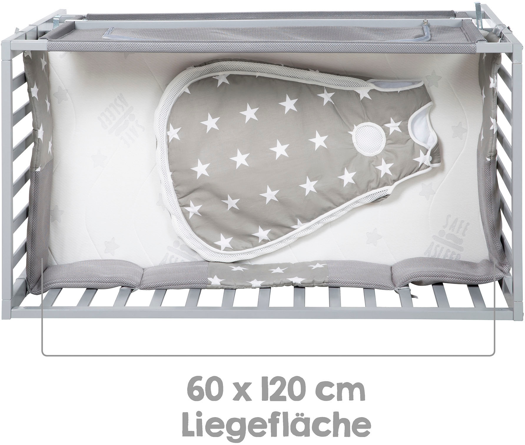 roba® Babybett »Room Bed, safe asleep®, Little Stars«, (4 tlg.)