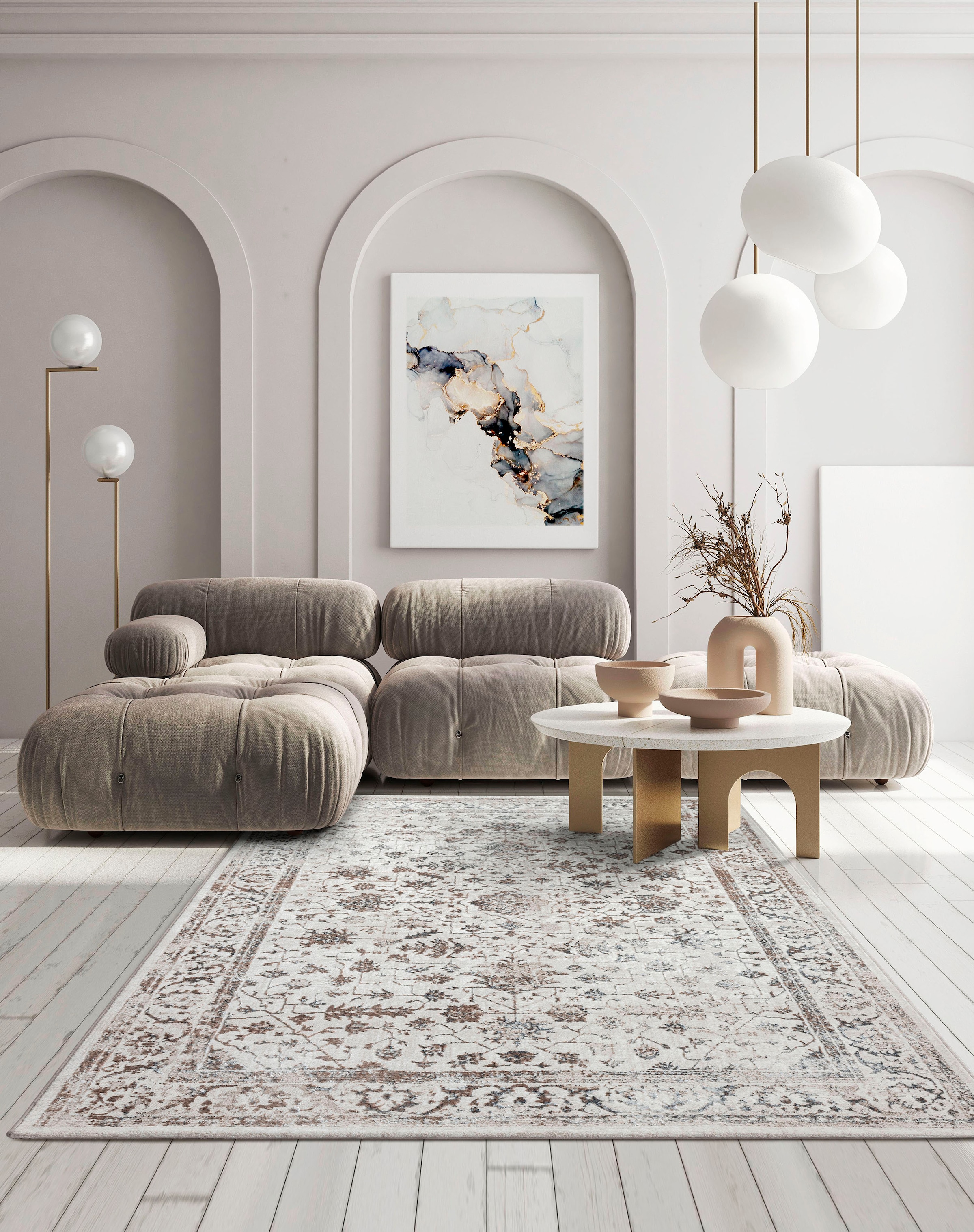 ❤ merinos Teppich »Creation Shop 50112«, elegant, Kurzflor, im pflegeleicht, Wohnzimmer glänzend, entdecken Jelmoli-Online rechteckig